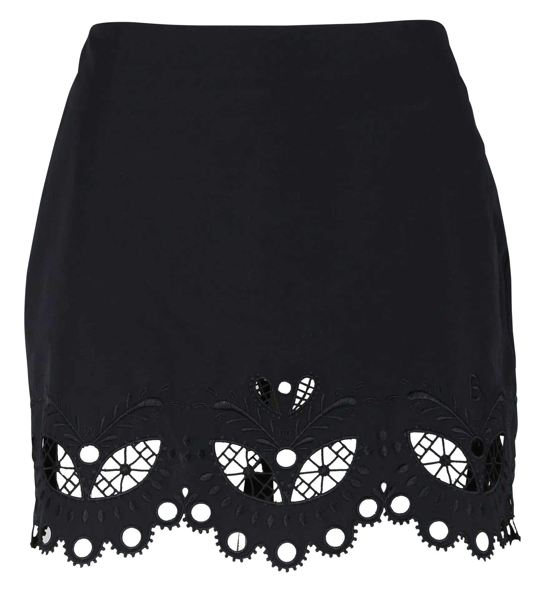 Jupe courte en broderie anglaise Noir JANAE