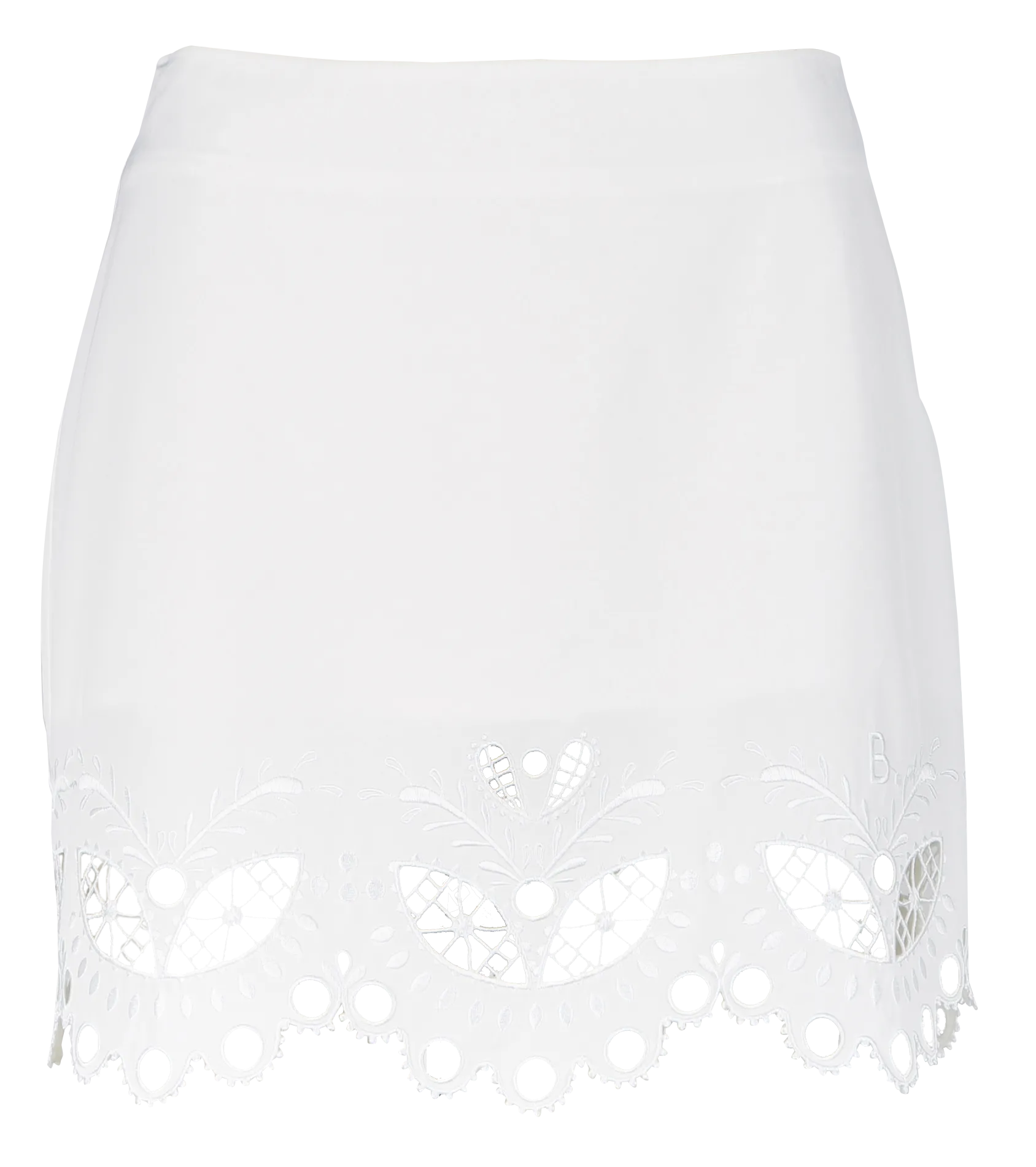 Jupe courte en broderie anglaise Blanc JANAE