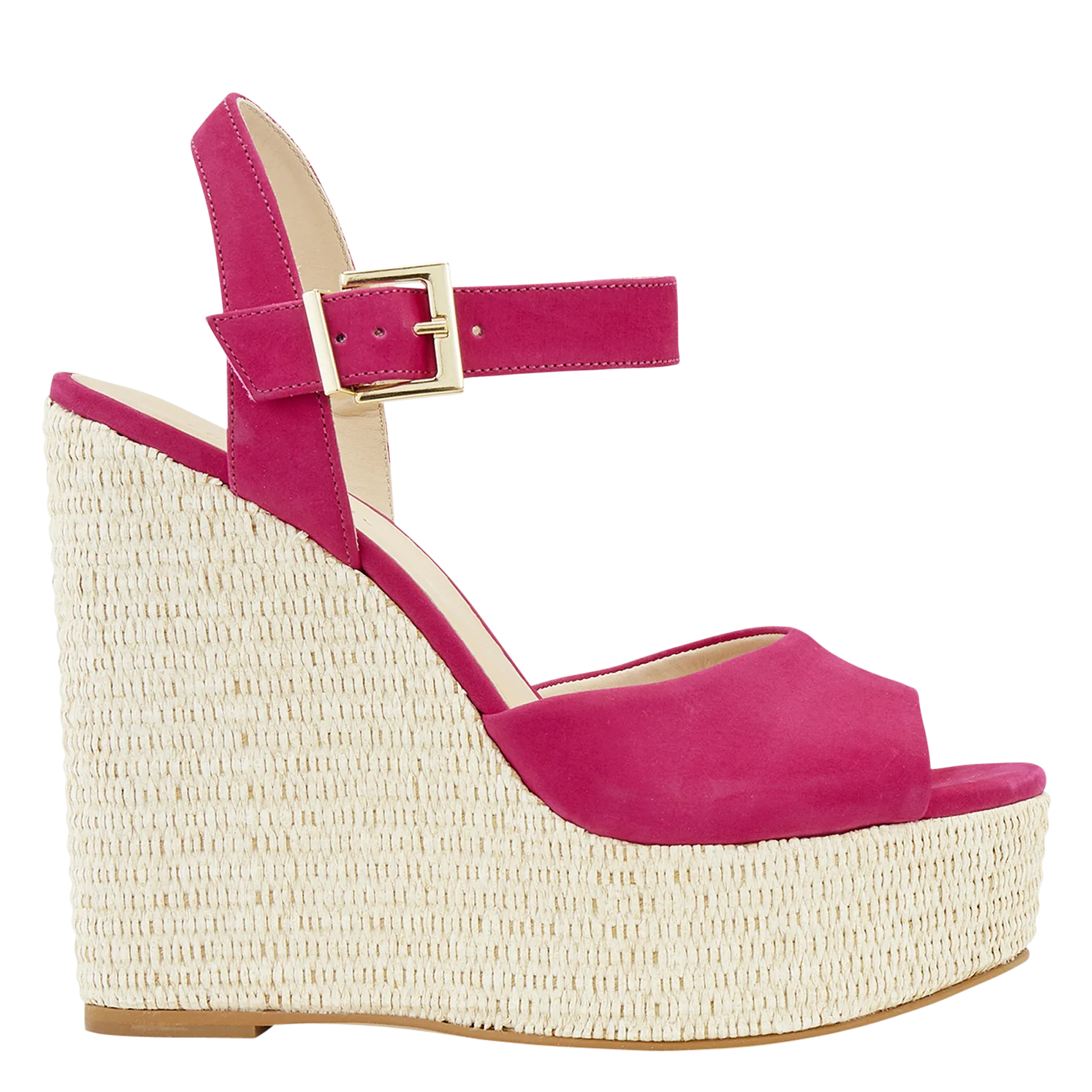 Espadrilles compensées en cuir Rose JAMEA2