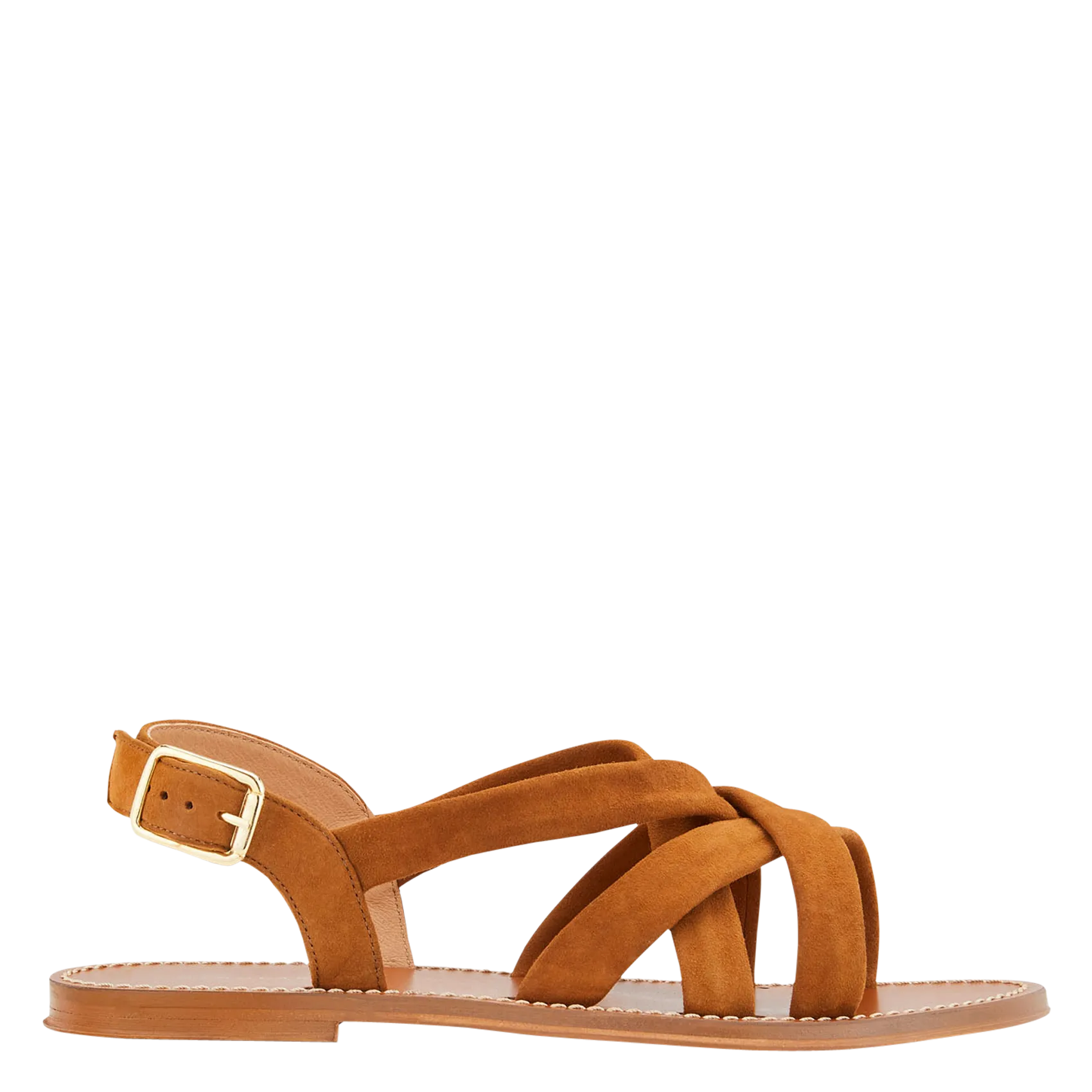 Sandales plates en cuir Marron VIVO