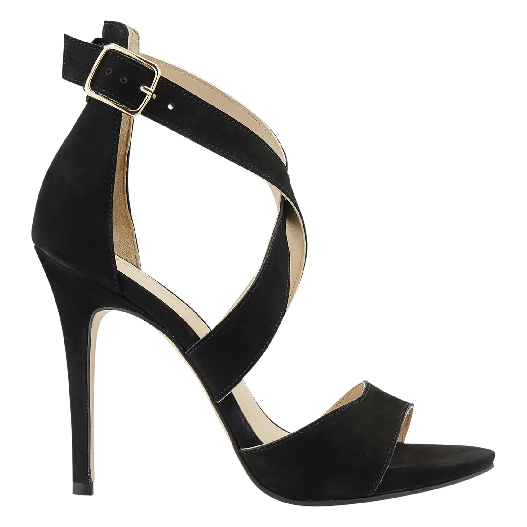 Sandales à talons hauts en cuir Noir ODELIA