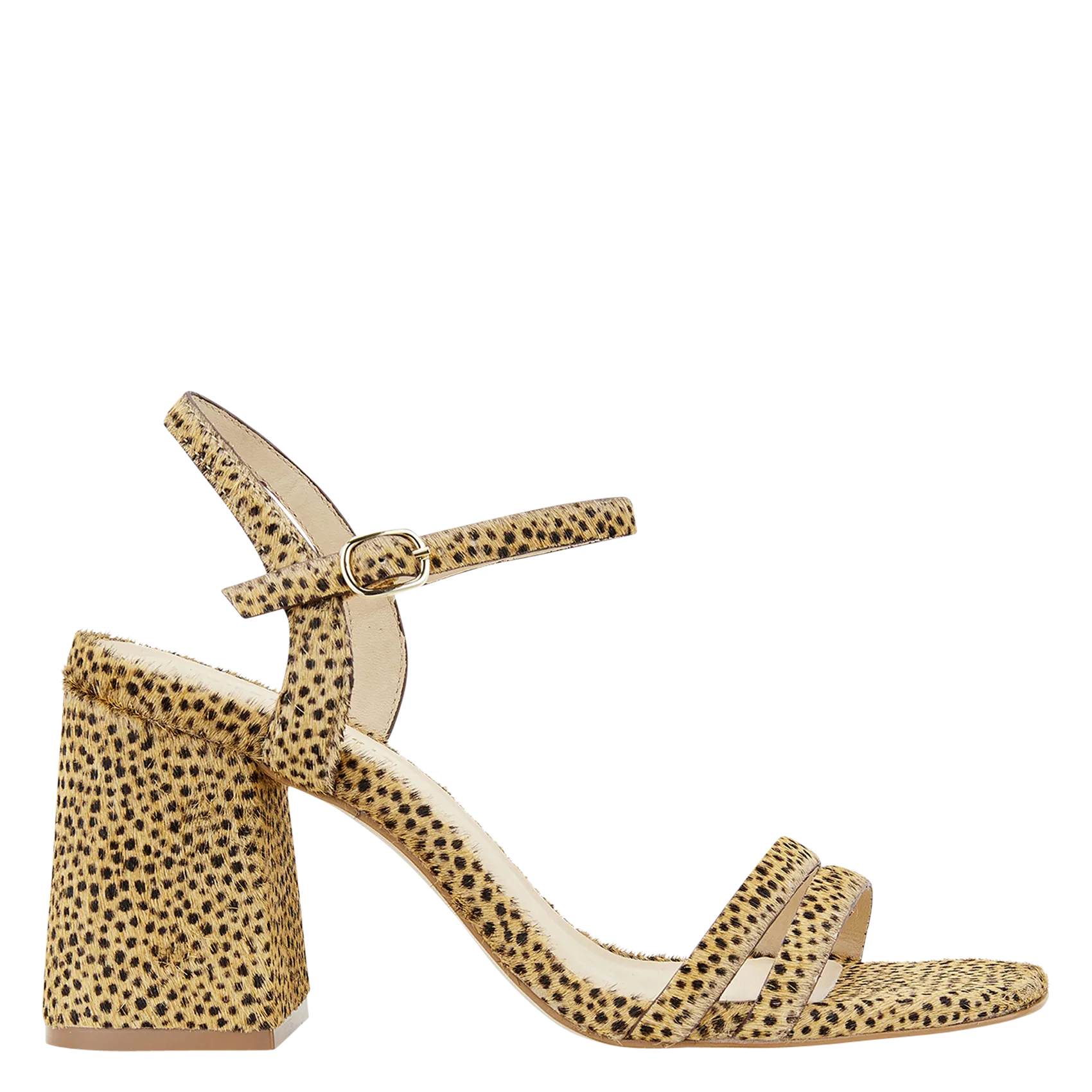 Sandales à talons en cuir imprimé Beige ZALAU