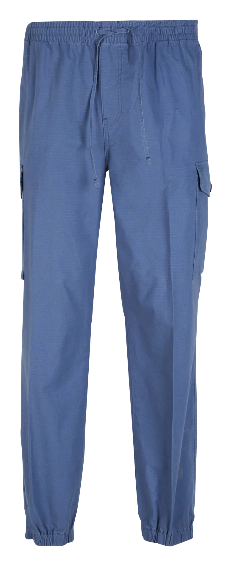 Pantalon cargo ajusté en coton mélangé Bleu