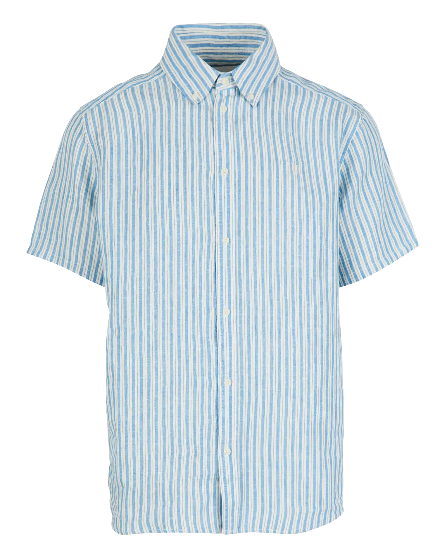 Chemise regular-fit en lin rayé Bleu