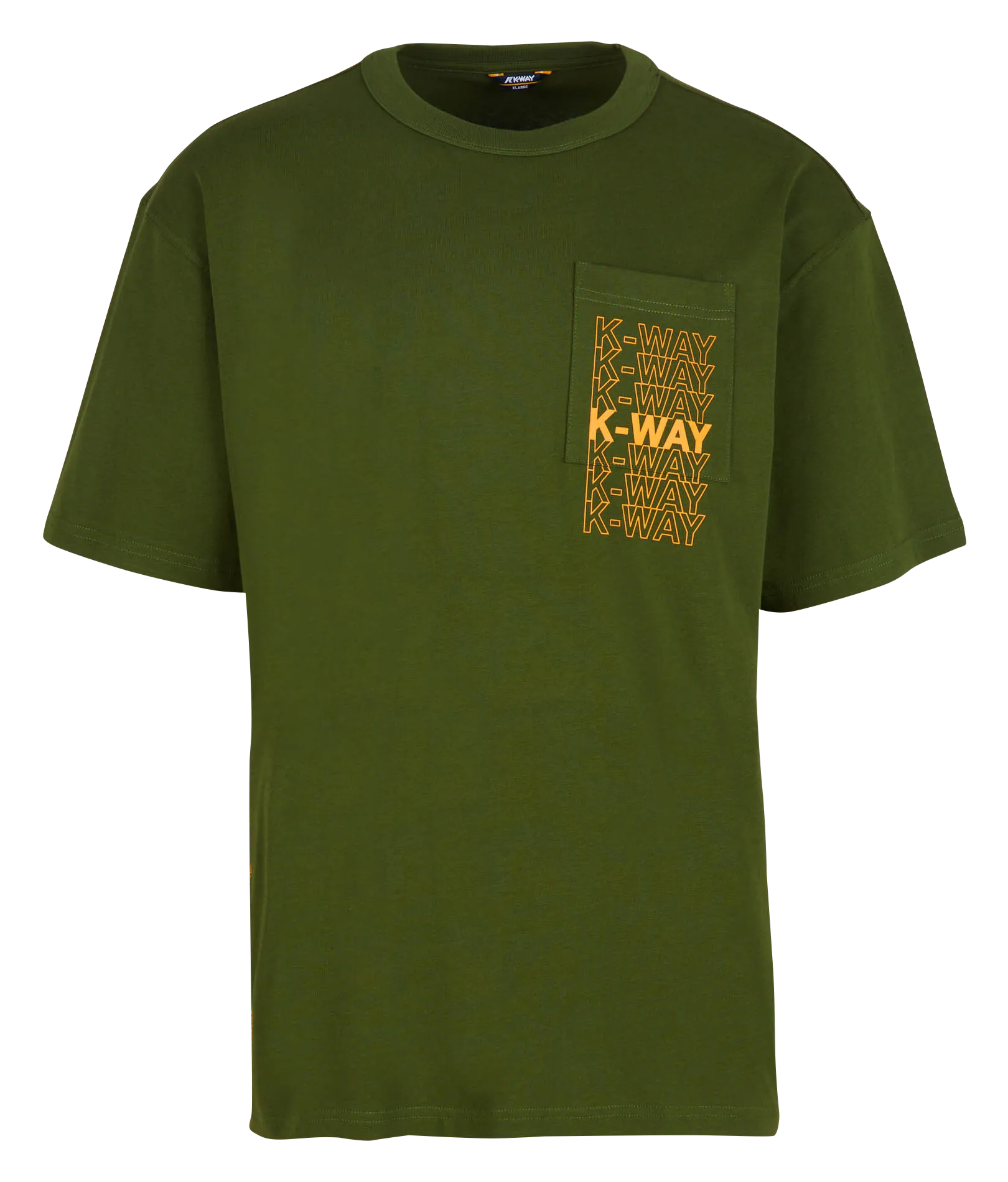 Tee-shirt col rond sérigraphié en coton Vert FANTOME