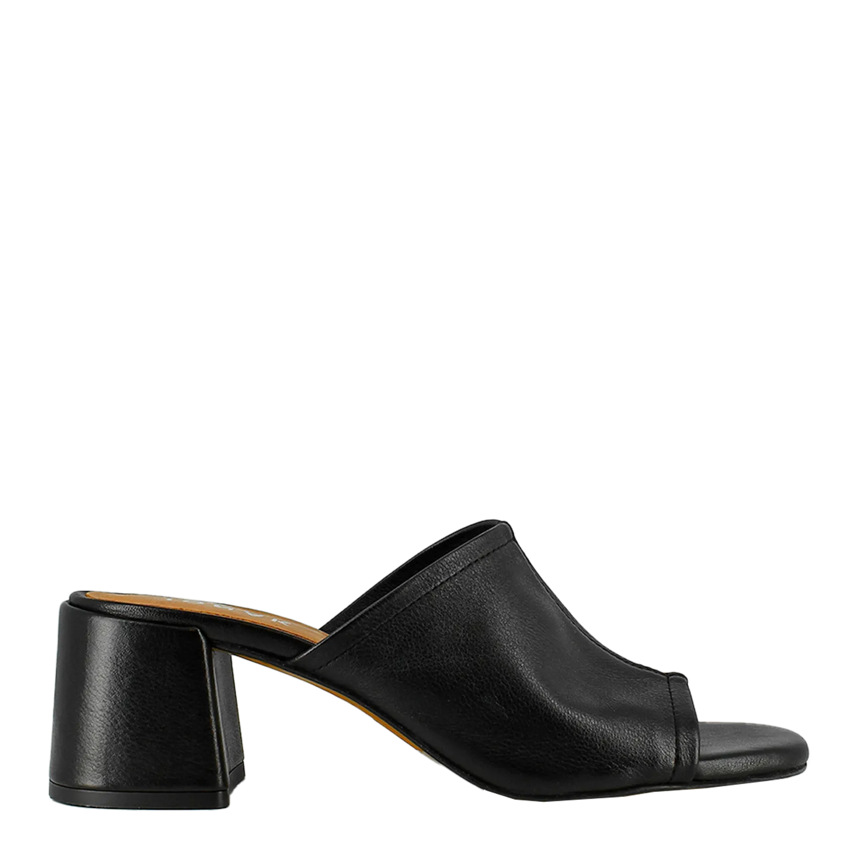 Mules à talon en cuir Noir BUTTERFLY