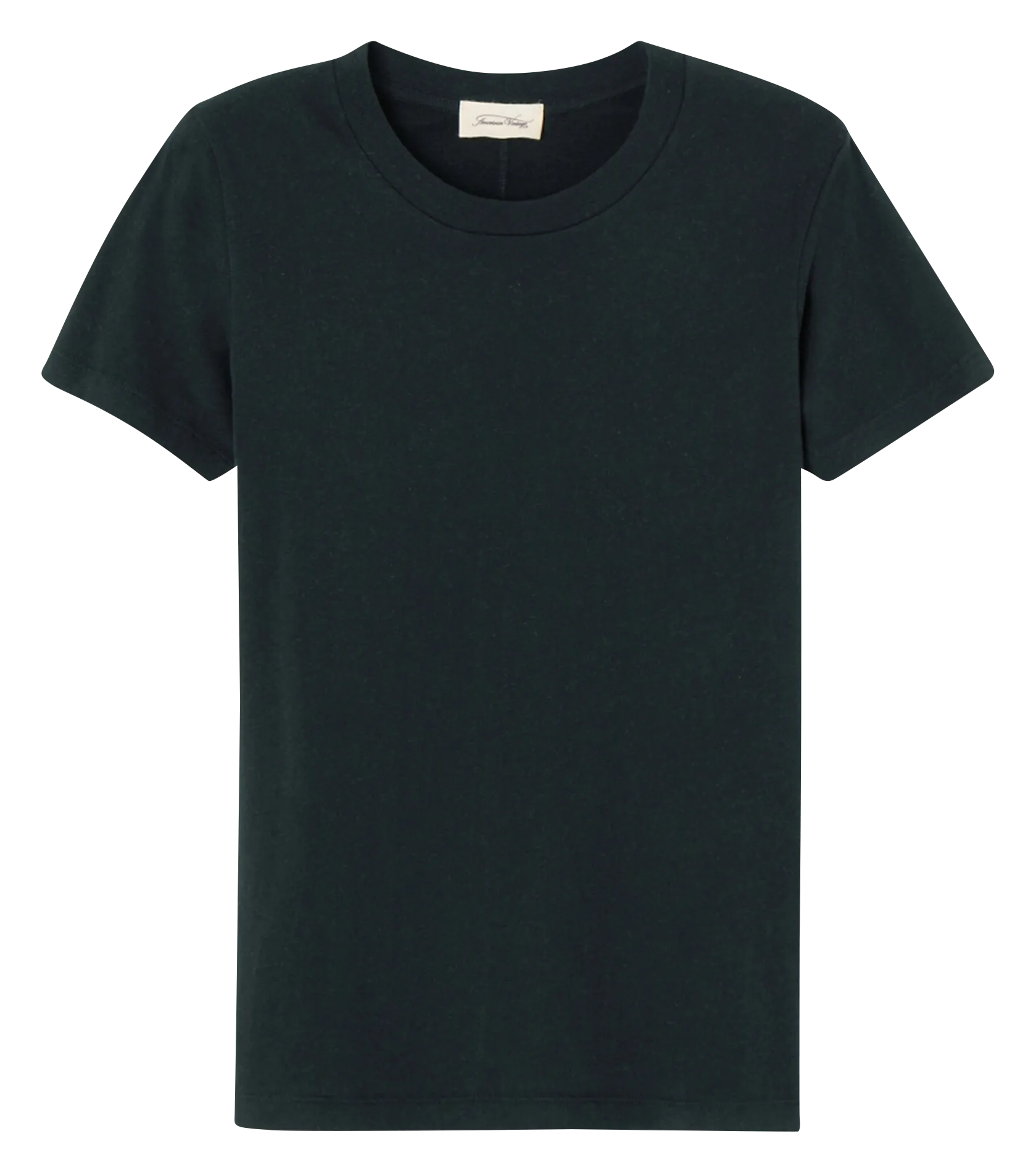 Tee-shirt col rond en coton Noir GAMIPY