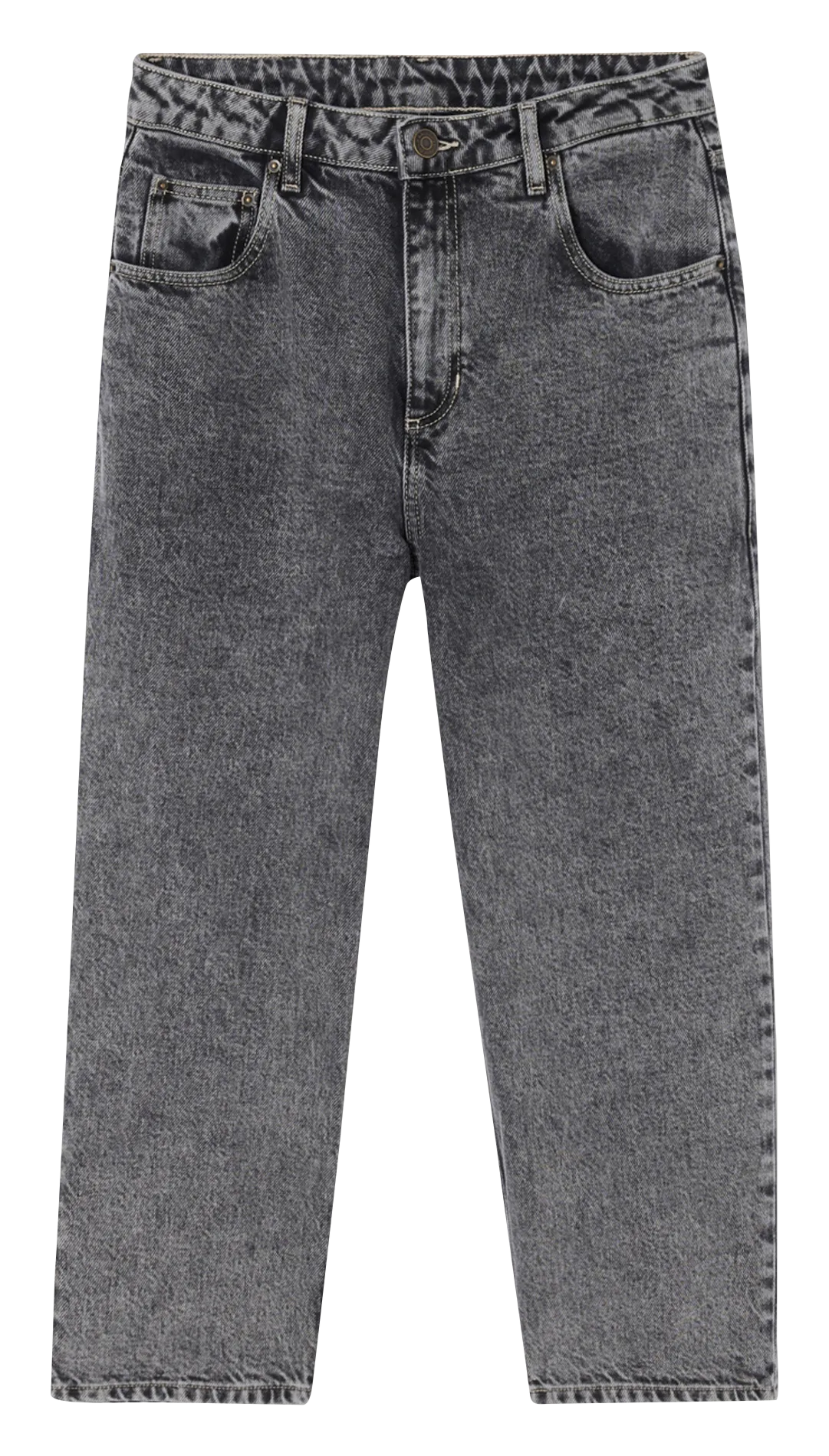 Jean droit taille haute en coton Gris YOPDAY-B