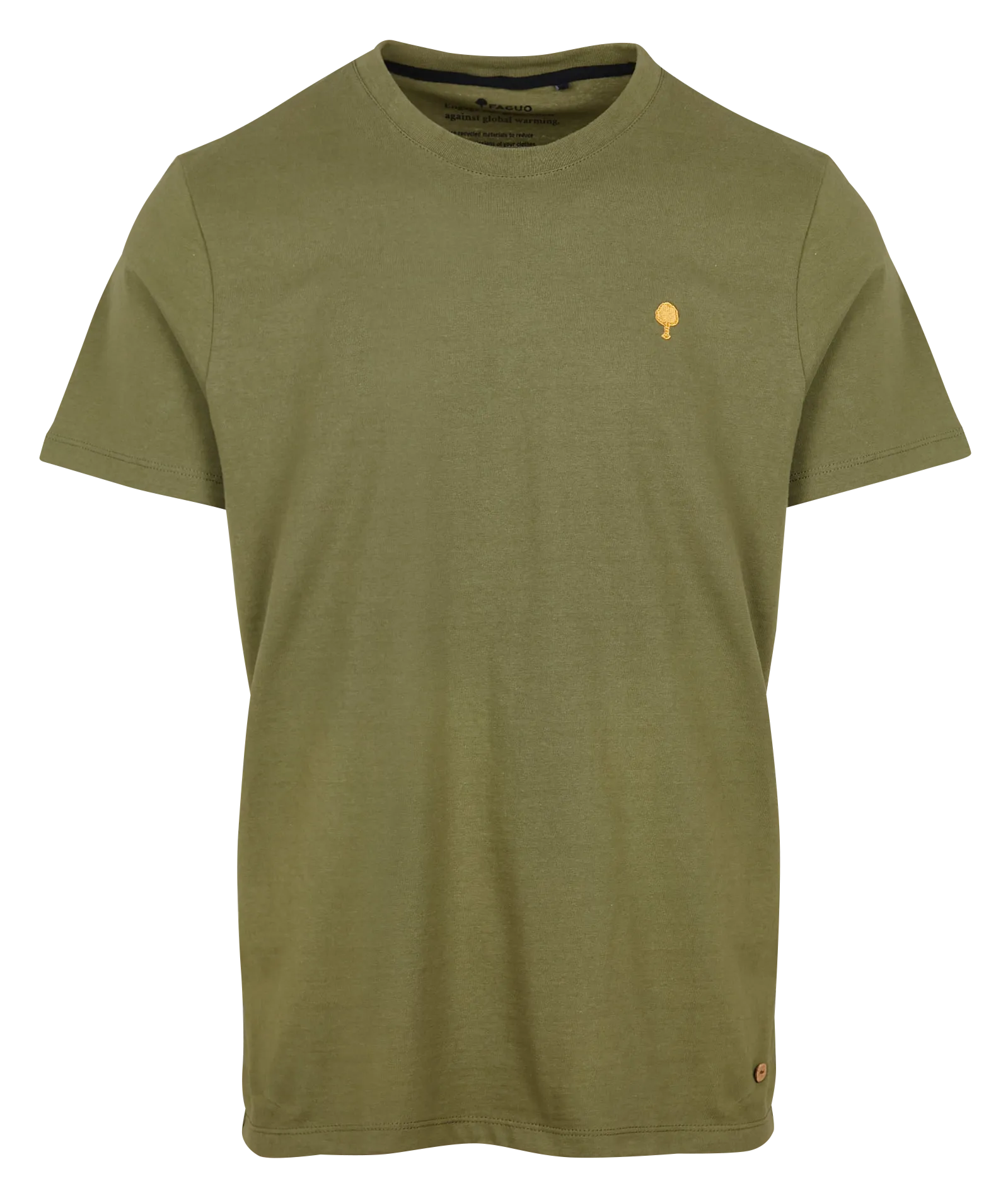 Tee-shirt regular-fit brodé en coton mélangé Kaki ARCY