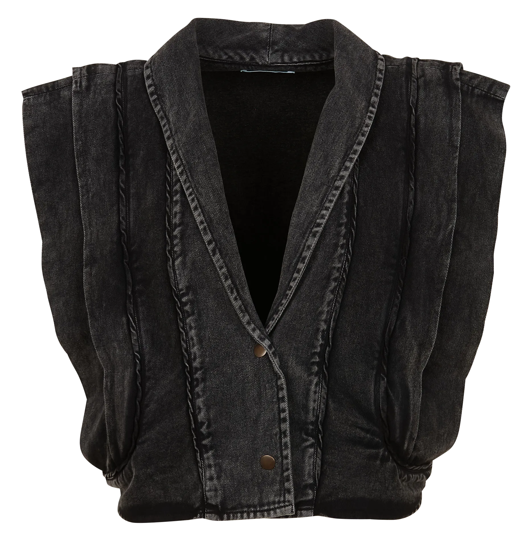 Veste col V en coton Noir JANE