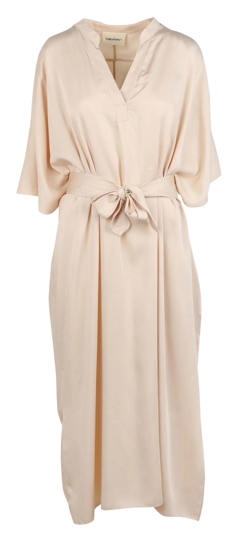 Robe tunique longue ample encolure V Jaune DARLA