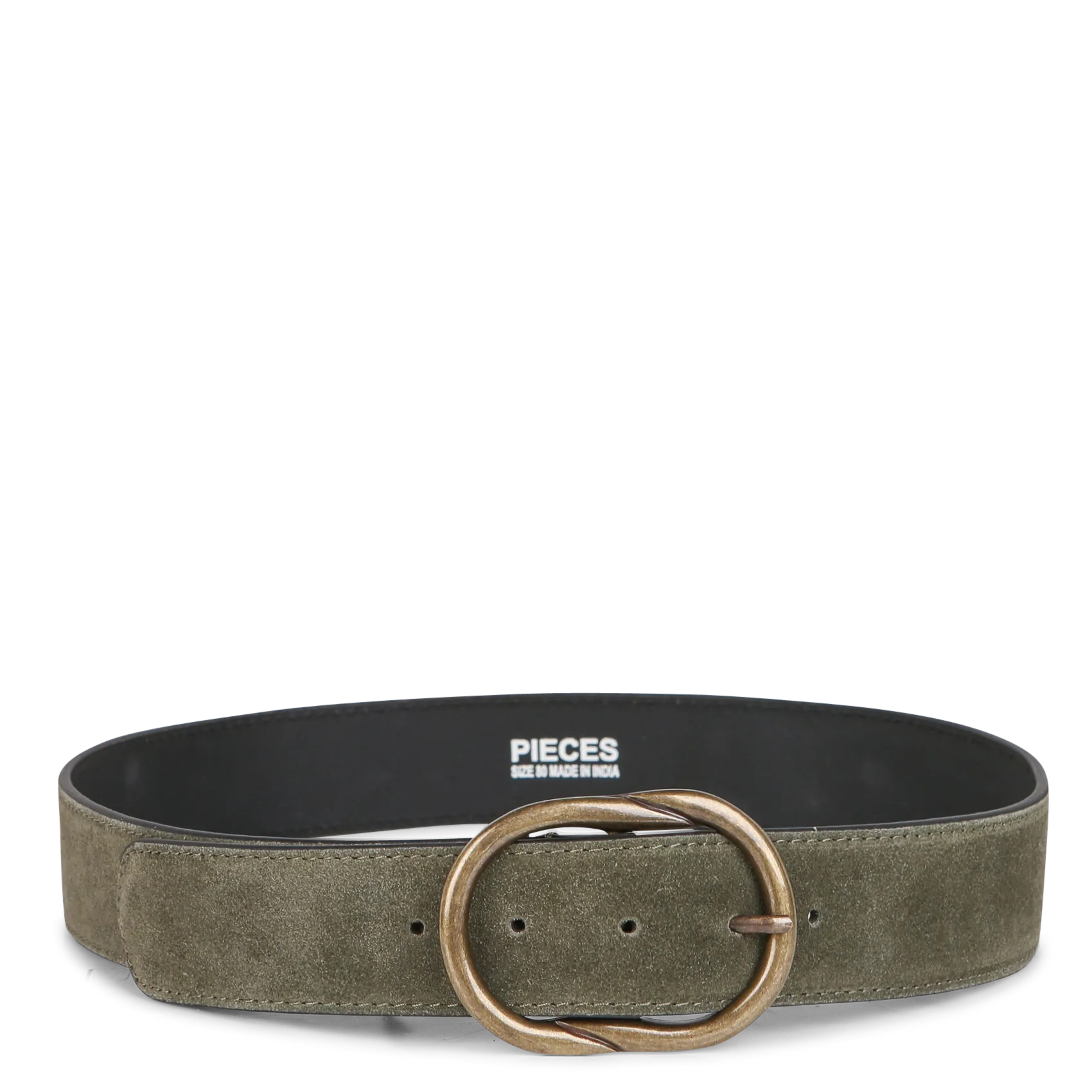 Ceinture en cuir velours Vert LAURA