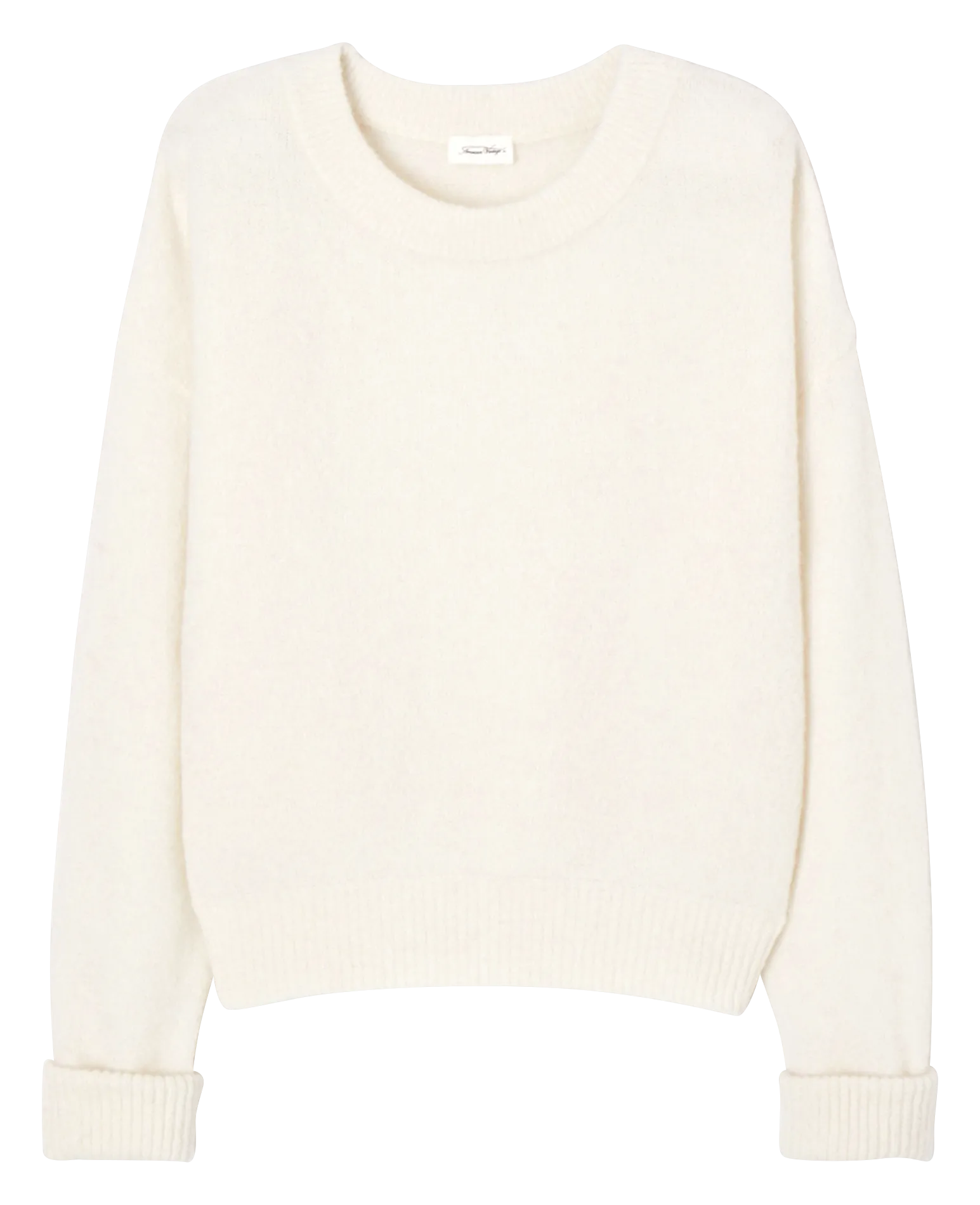 Pull ample col rond en laine mélangée Blanc VITOW