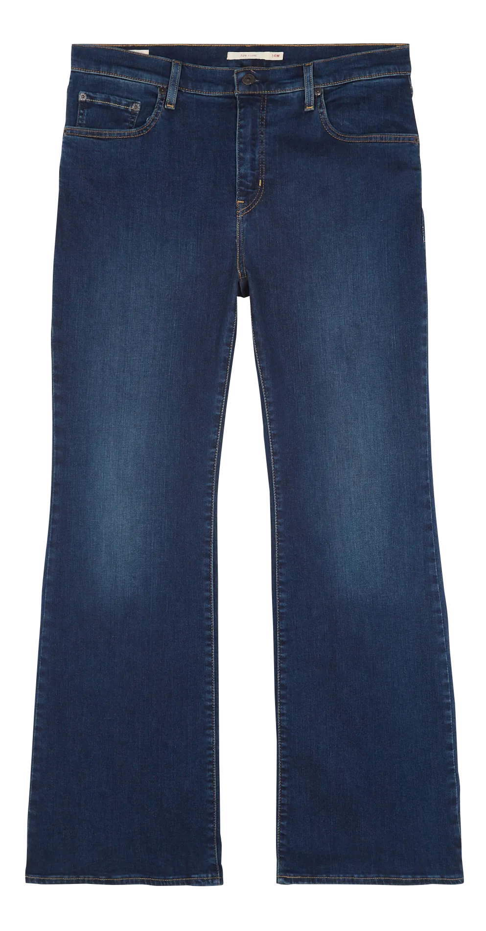 Jean flare délavé en coton mélangé Bleu 726 PL HR FLARE