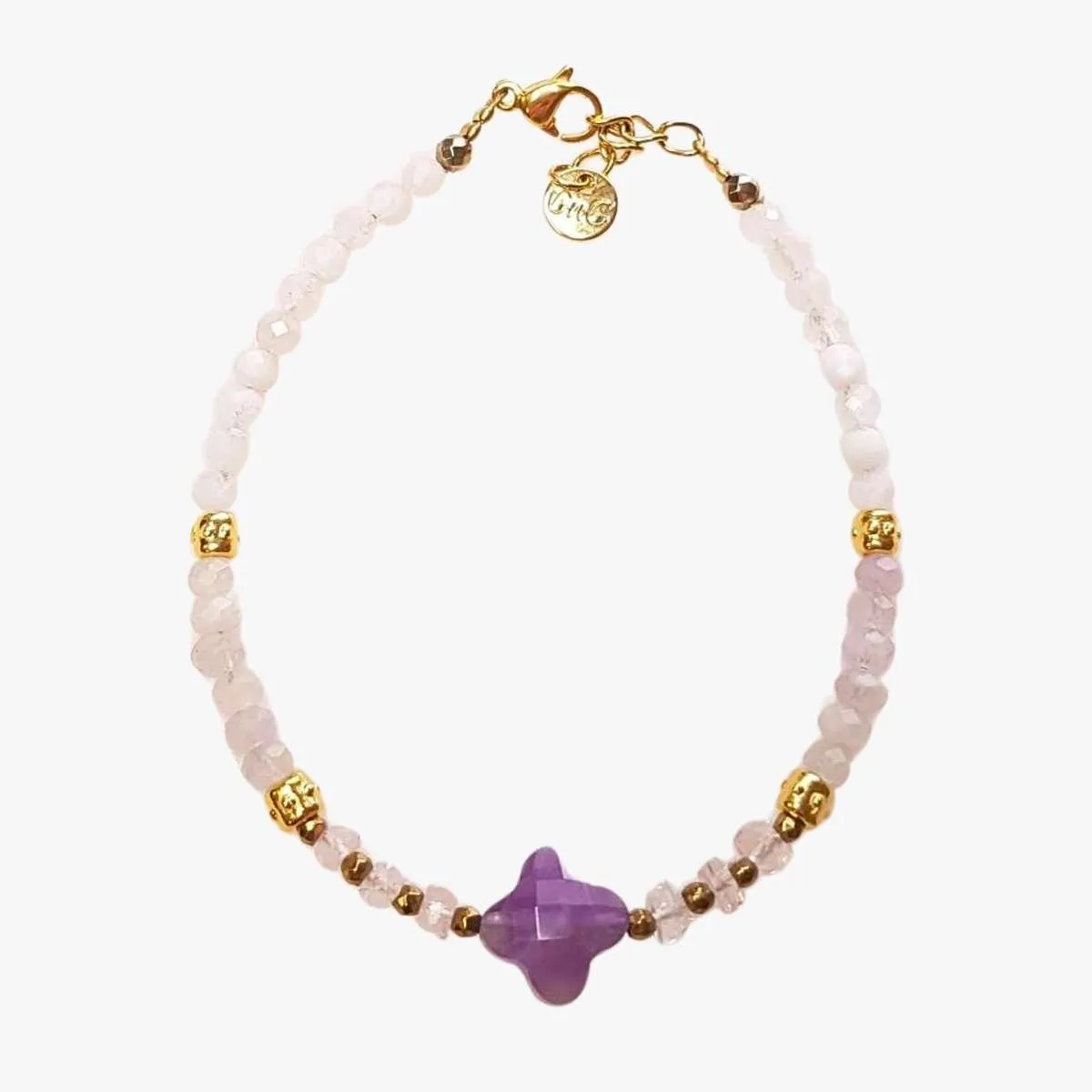 Bracelet trefle amethyste Violet BHAGVANTI