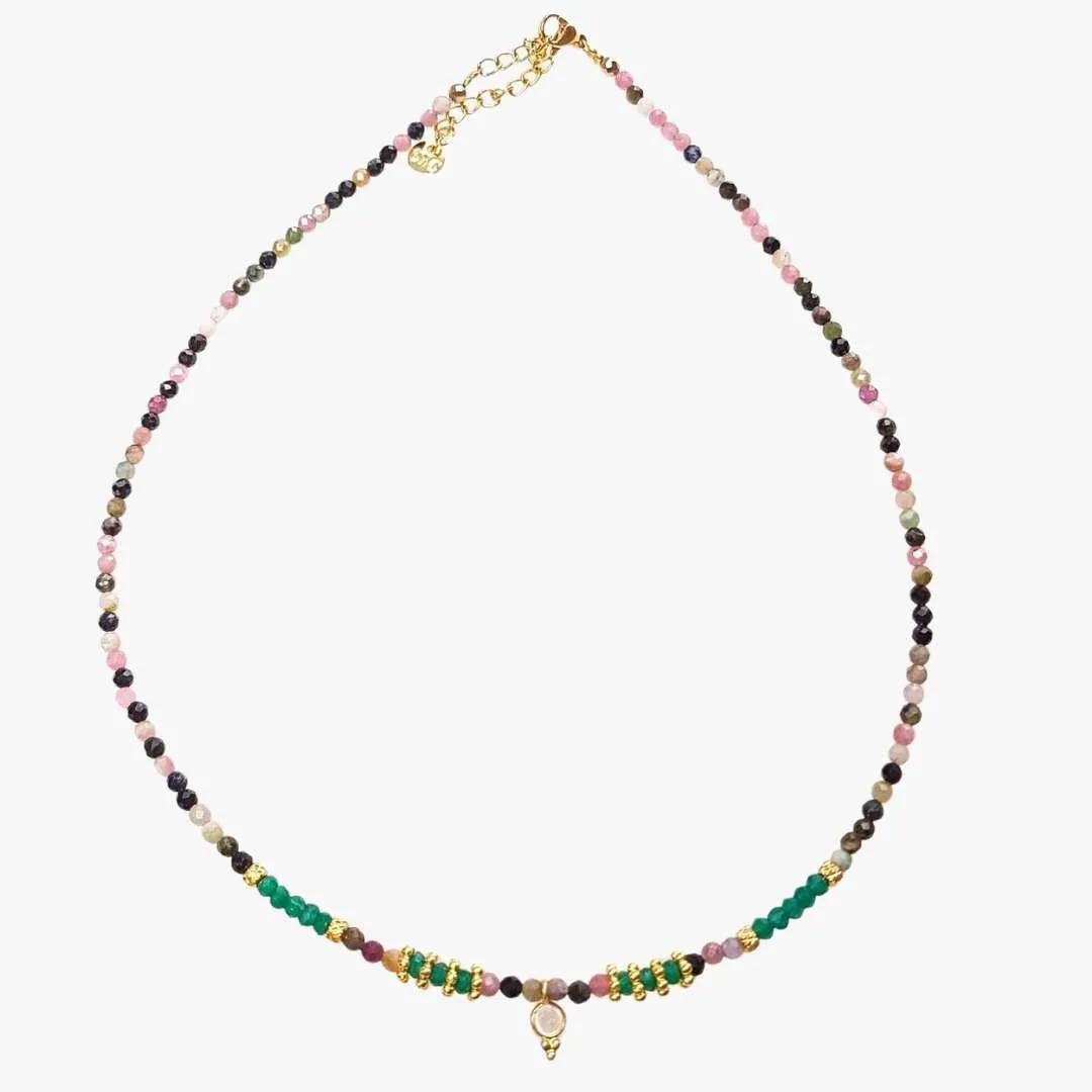 Collier tourmaline, onyx vert Multicolore DIPTI