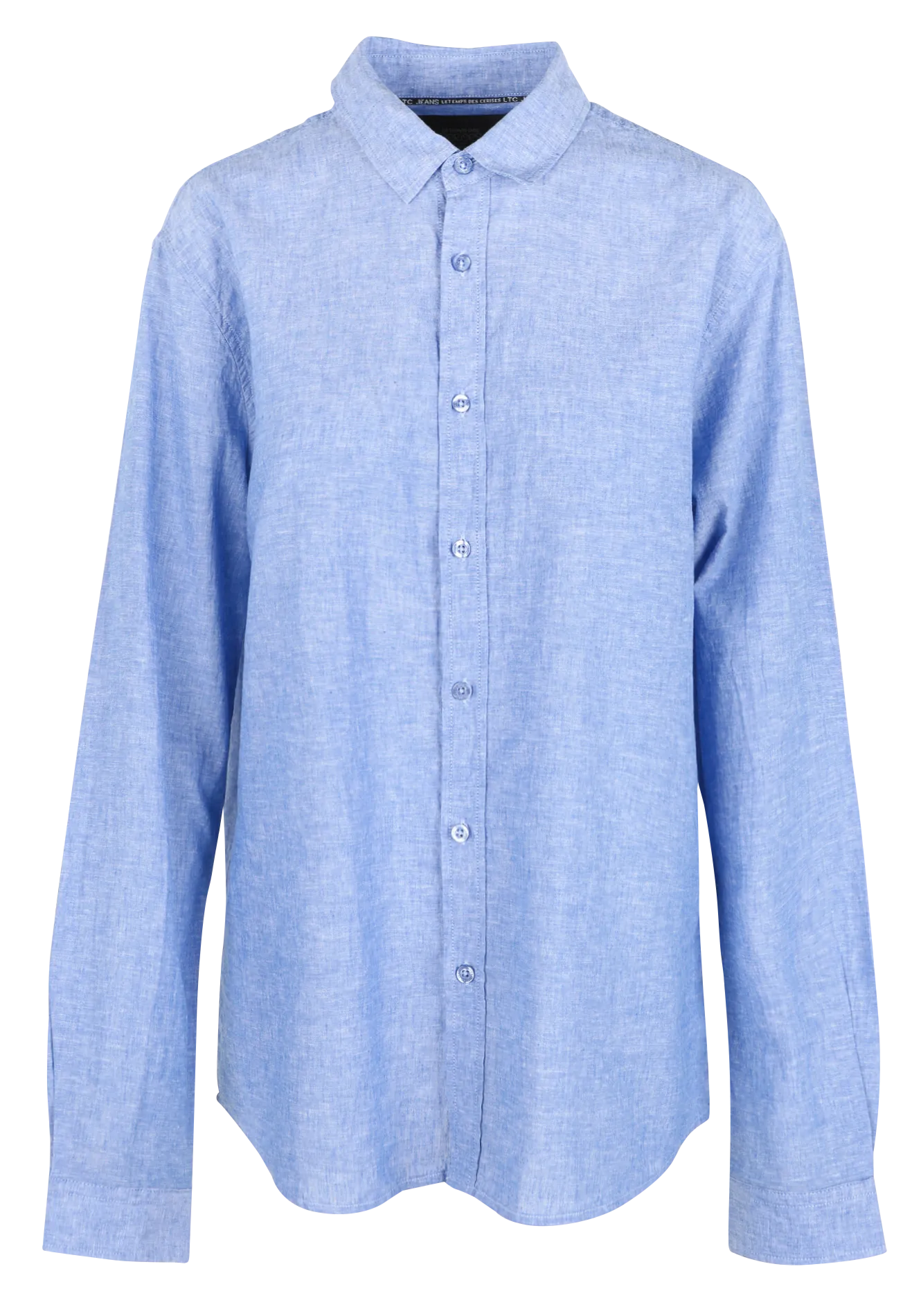 Chemise regular en lin et coton Bleu RODES