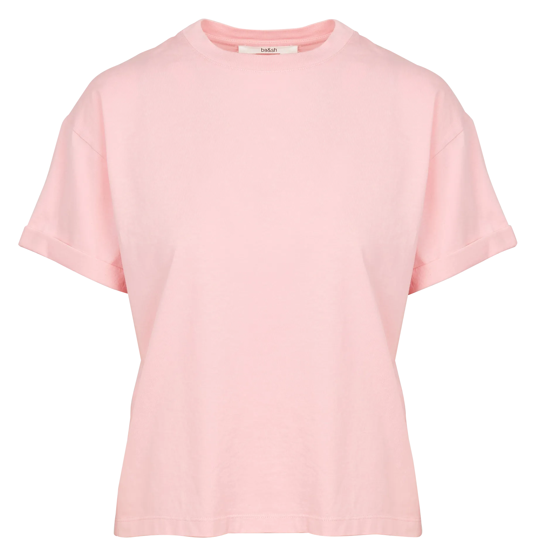 Tee-shirt droit col rond en coton Rose ROSIE