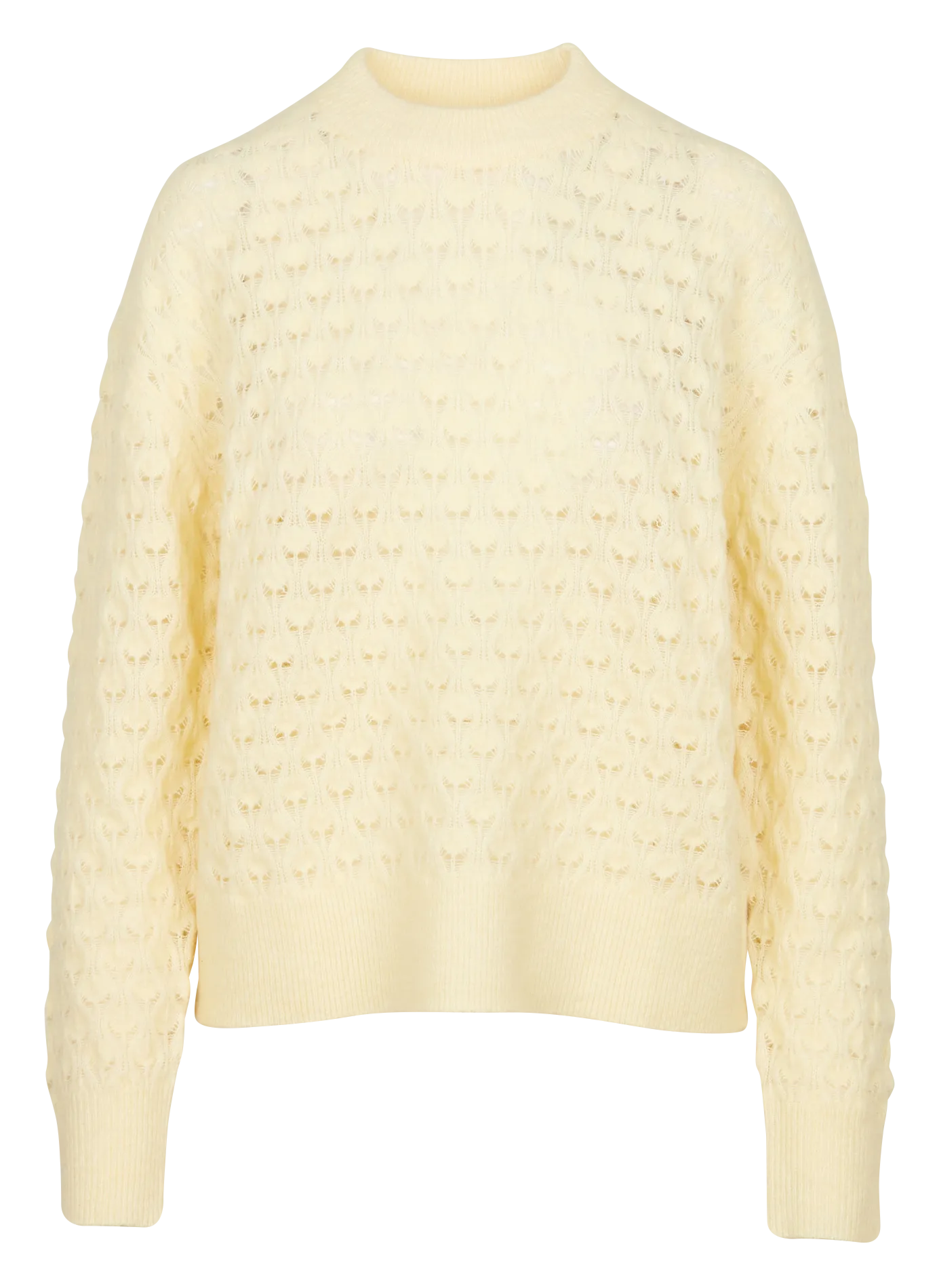 Pull maille pointelle ample en laine d'alpage mélangée Jaune SAANOUR