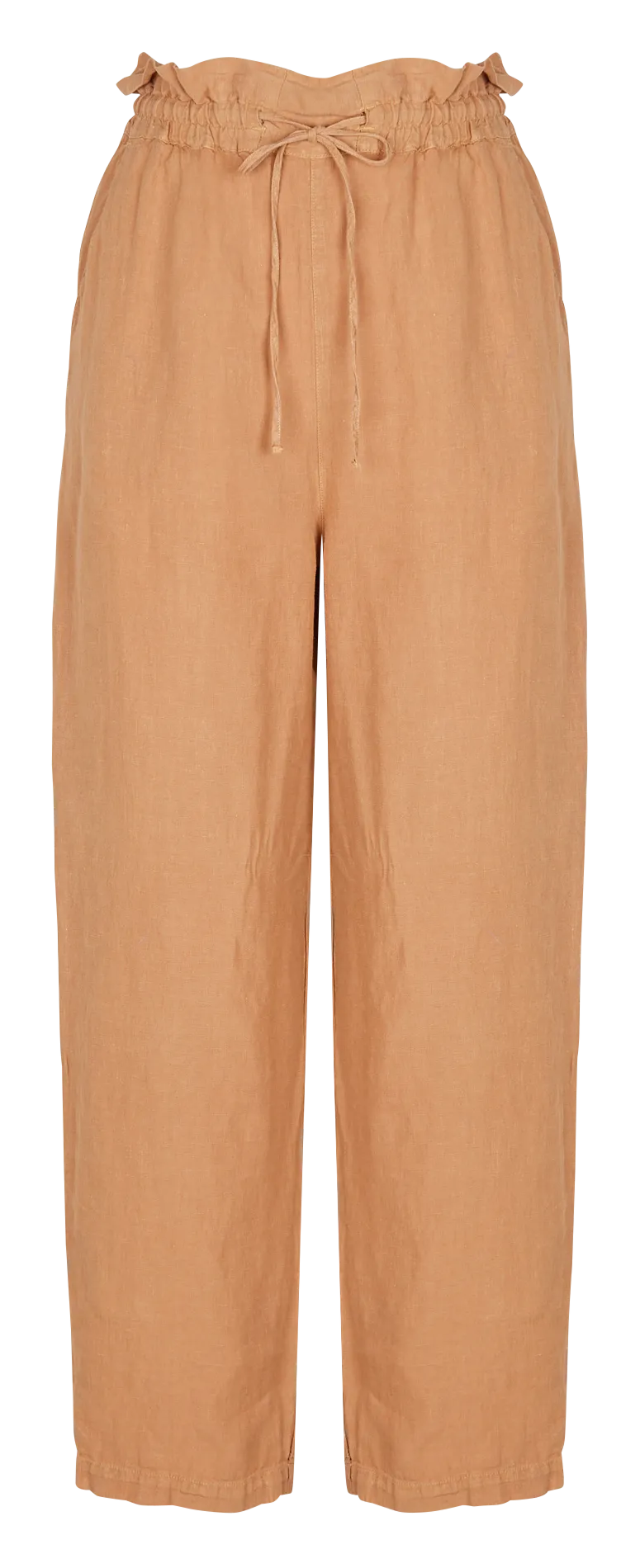 Pantalon carotte en lin Marron LONG BEACH