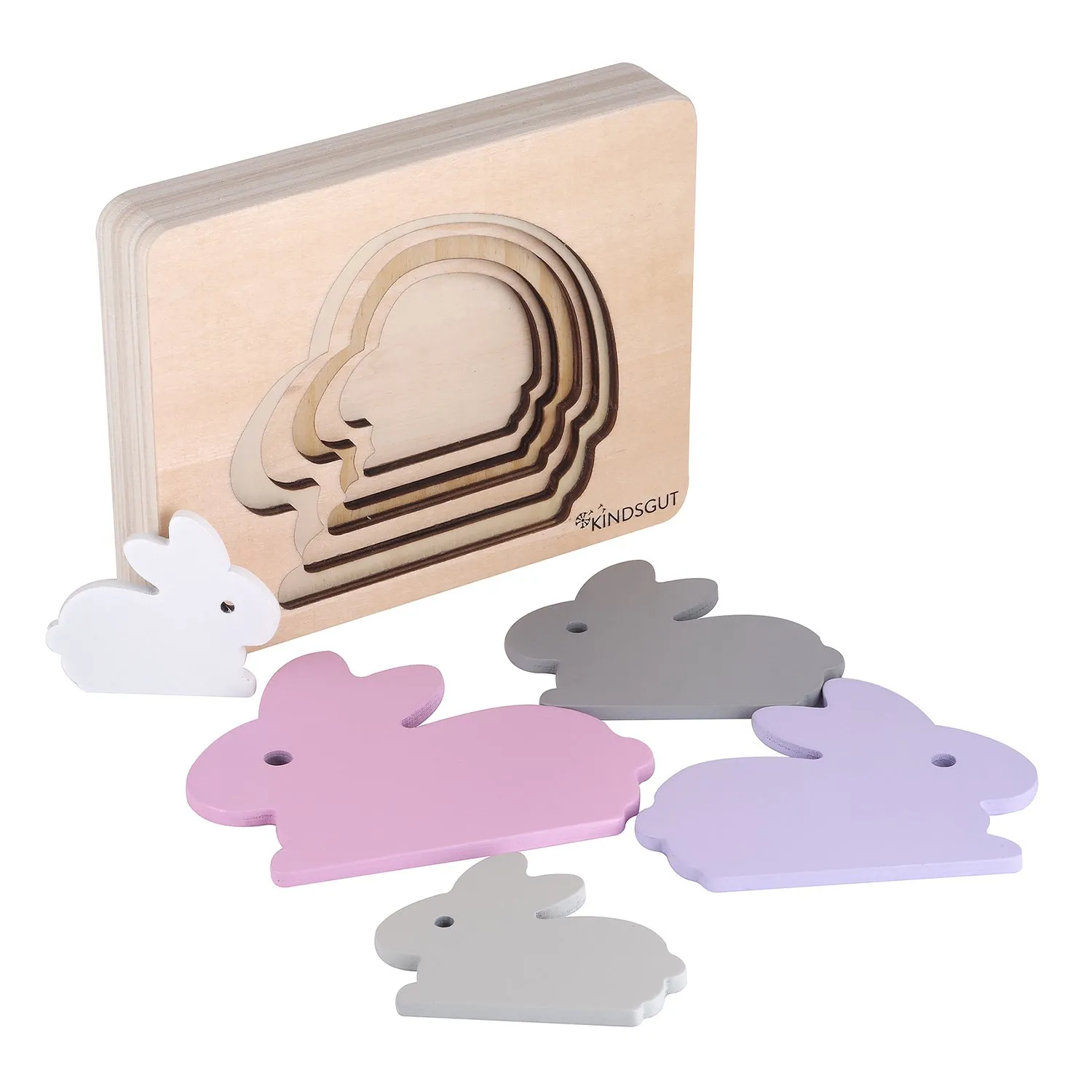 Jeu' de'eveil - puzzle animaux lapin Rose