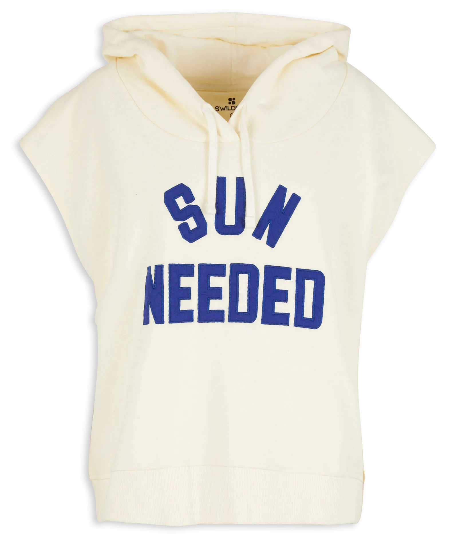 Sweat ample sans manches en coton sérigraphié Blanc