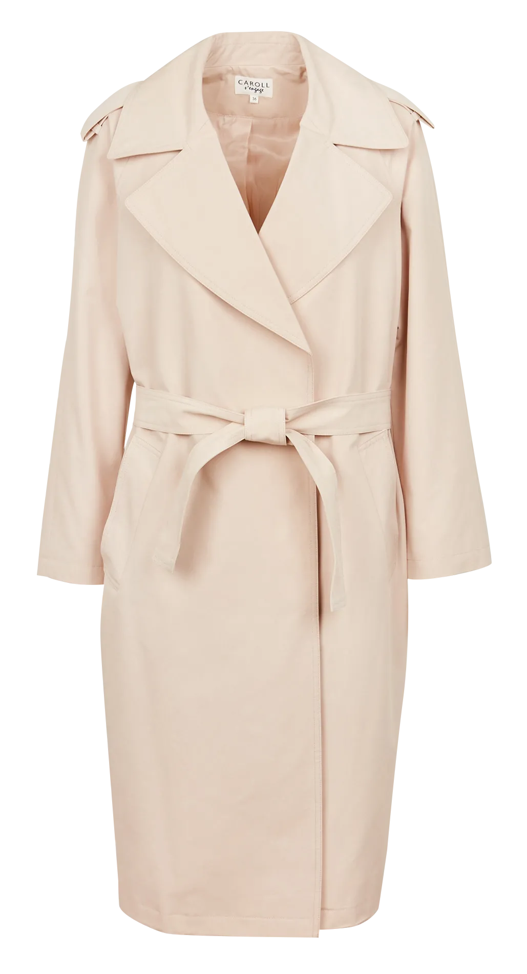 Trench col tailleur en coton mélangé Beige 241G-GTRAMONTANE