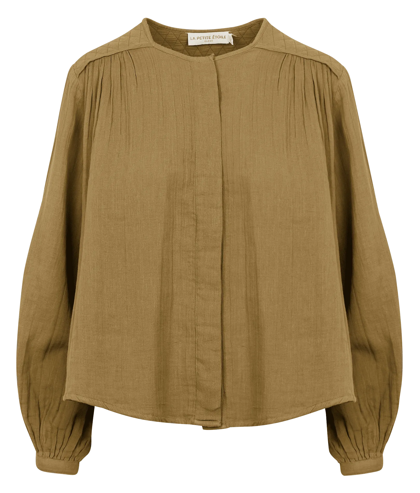 Chemise ample col rond en coton Vert BERLIA