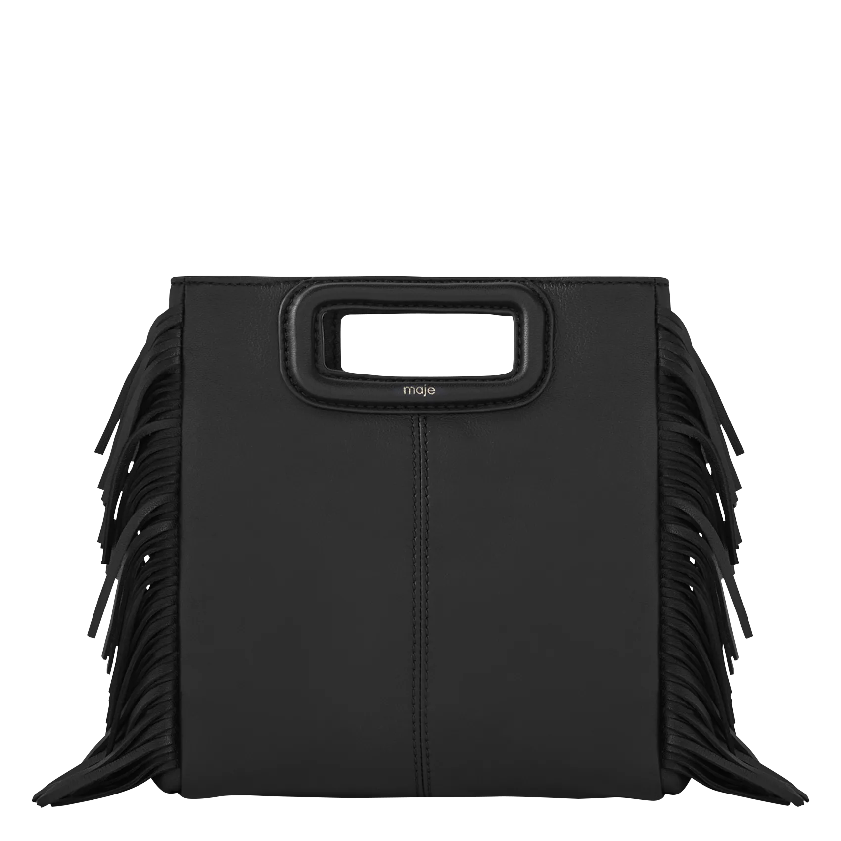 Sac bandoulière en cuir lisse Noir M