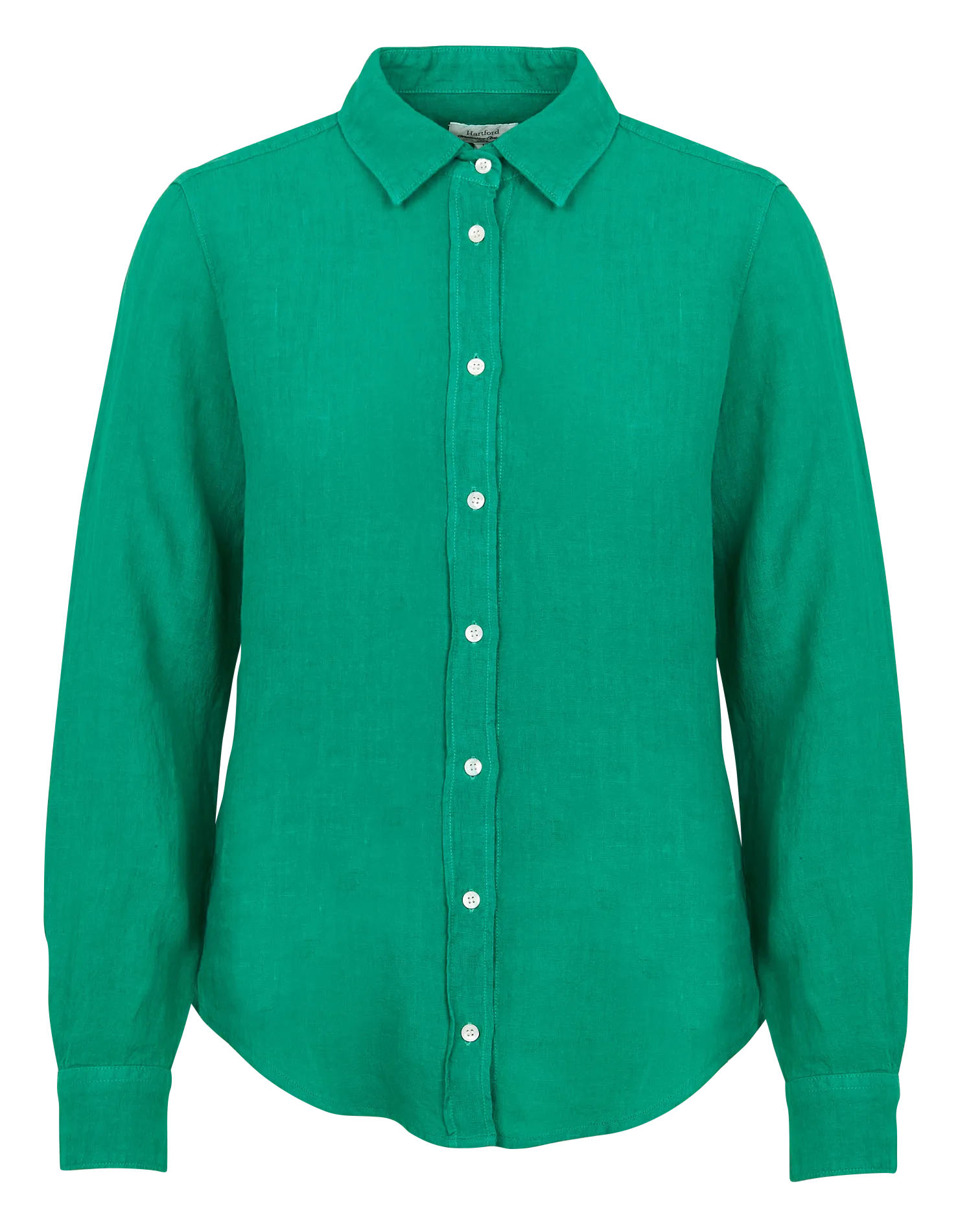 Chemise col classique en lin Vert CORAZ