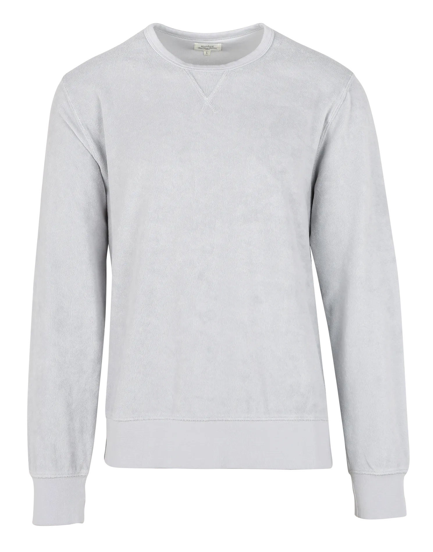 Sweat droit col rond en coton mélangé Gris