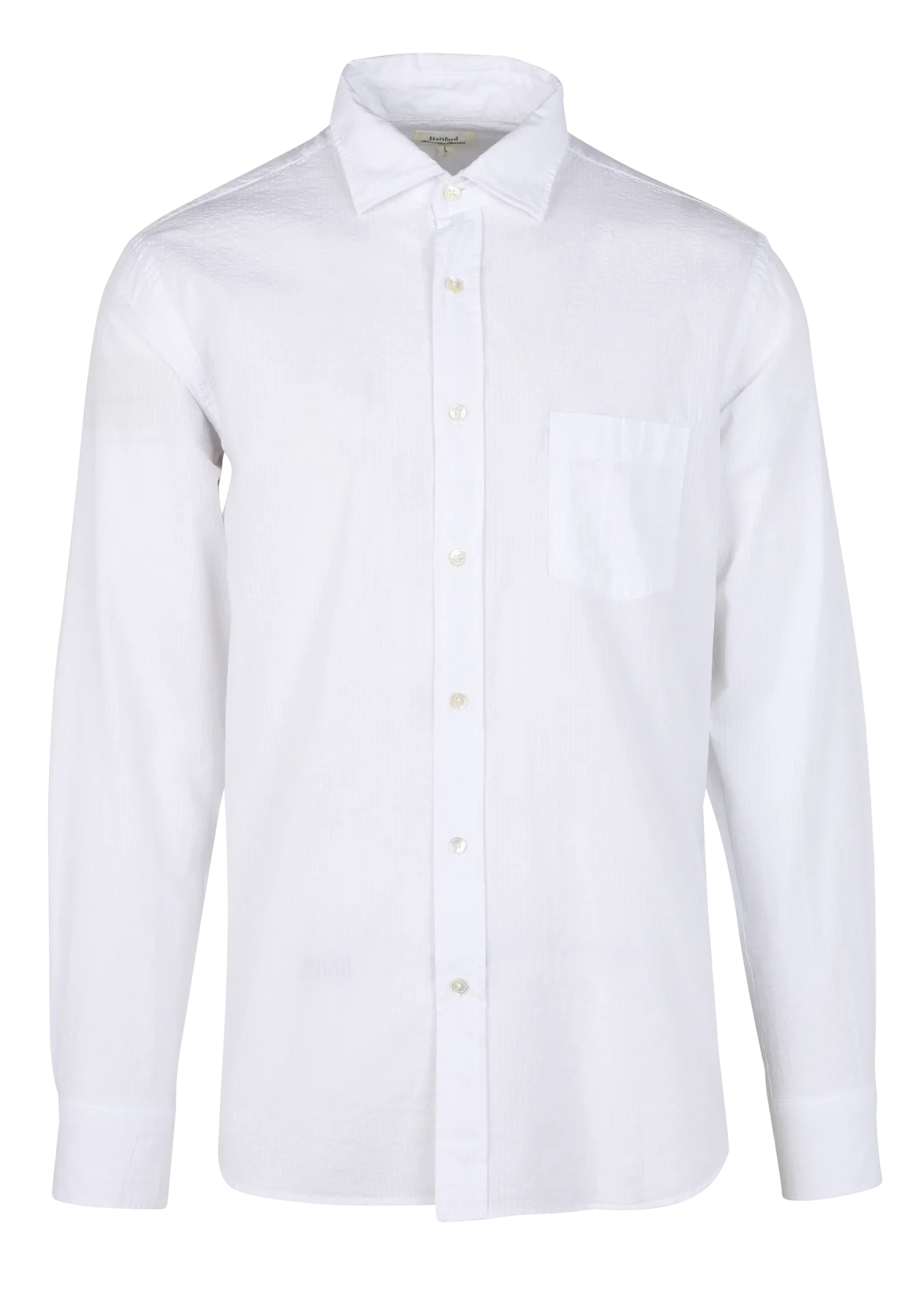 Chemise regular-fit rayée en coton Blanc PAUL