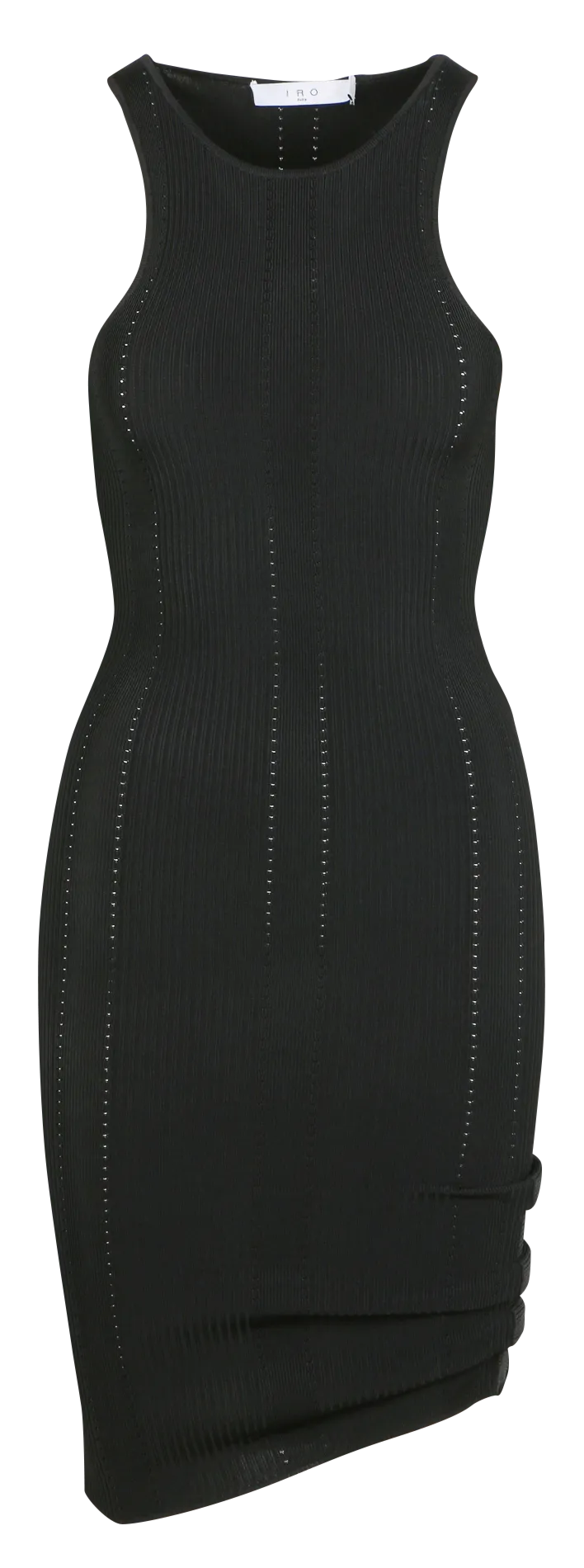 Robe courte ajustée col rond en maille Noir DEBBIE