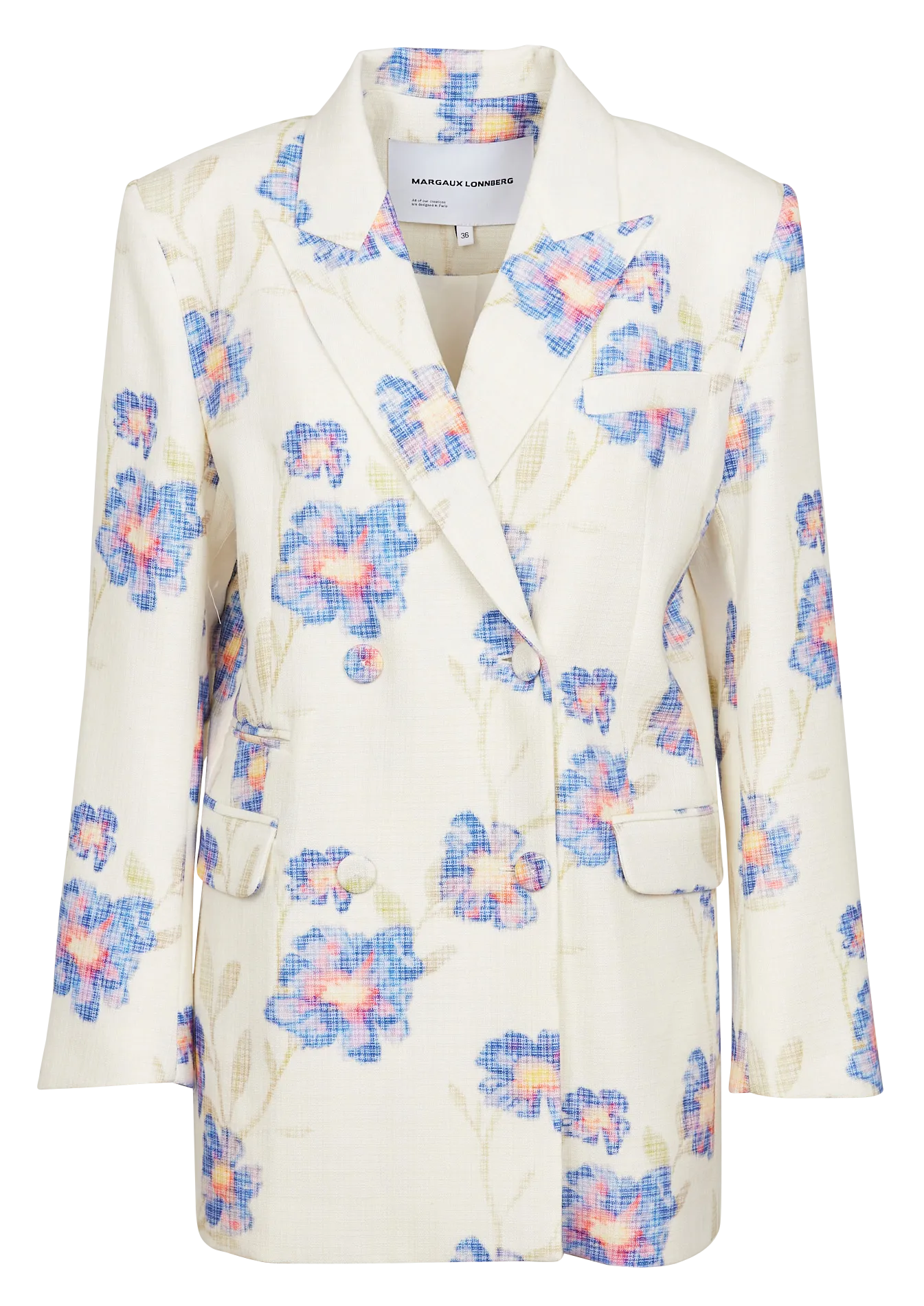 Veste de tailleur ajustée en laine vierge mélangée Multicolore WILBY