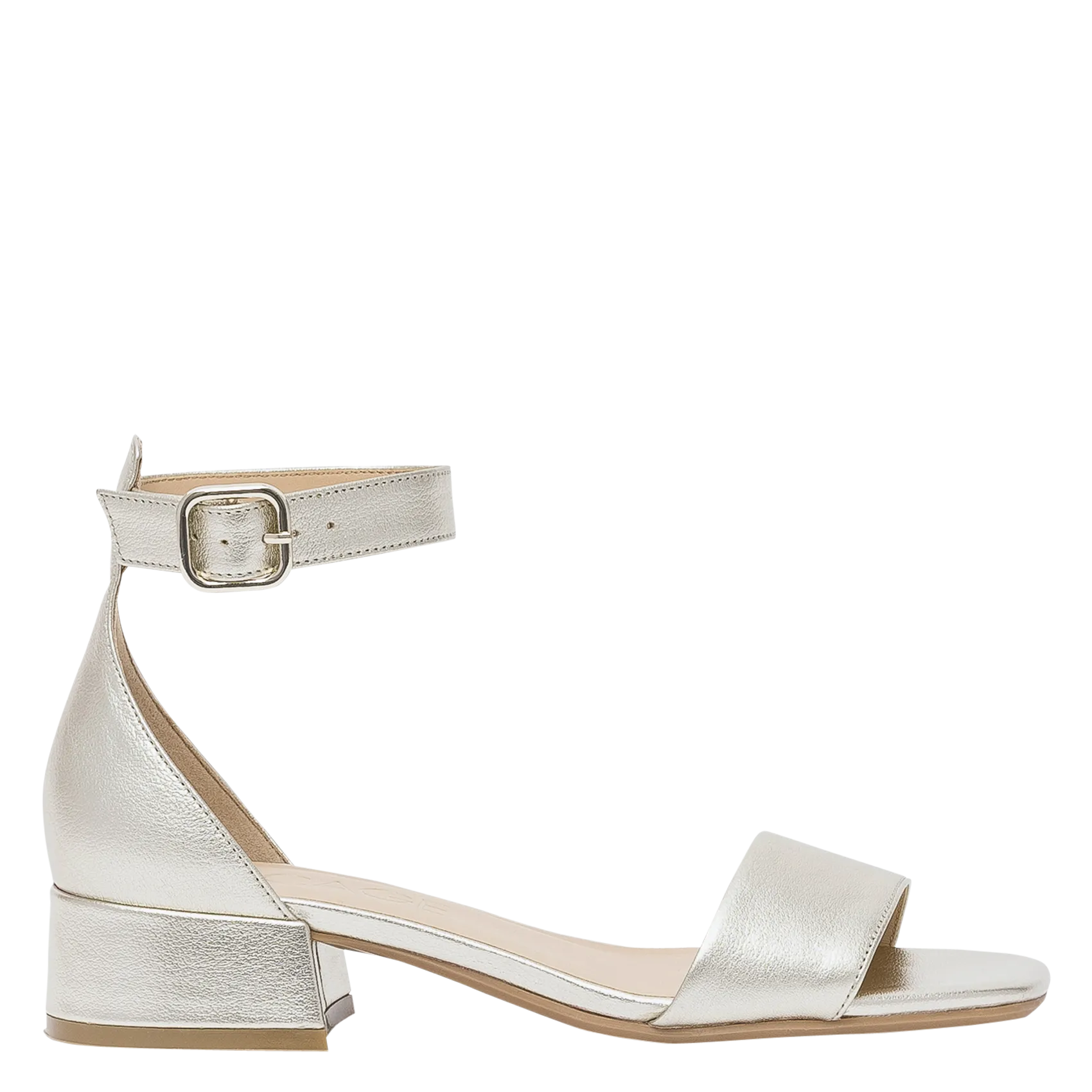 Sandales à talon en cuir Doré GRETA