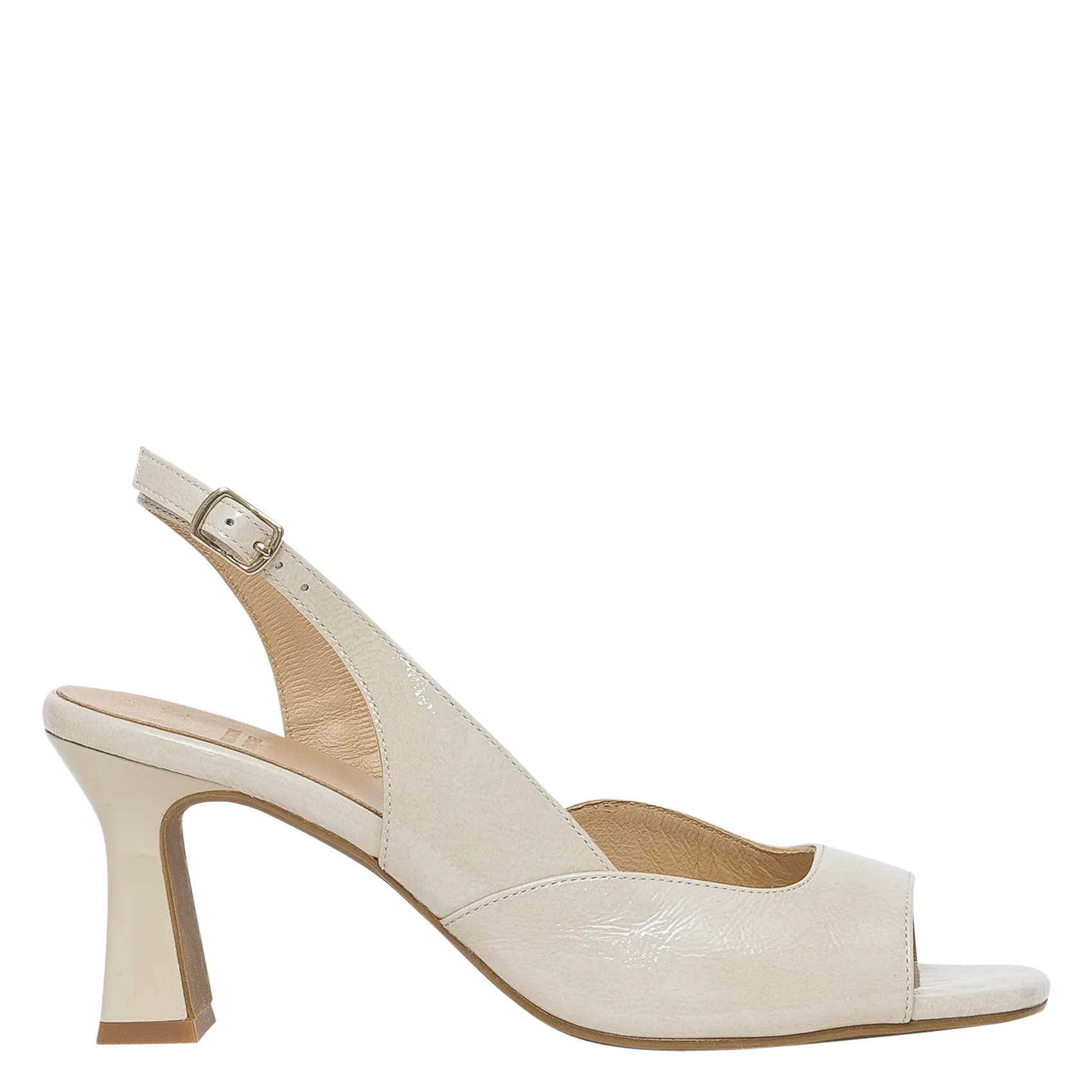 Sandales à talon en cuir Beige HILYESSA