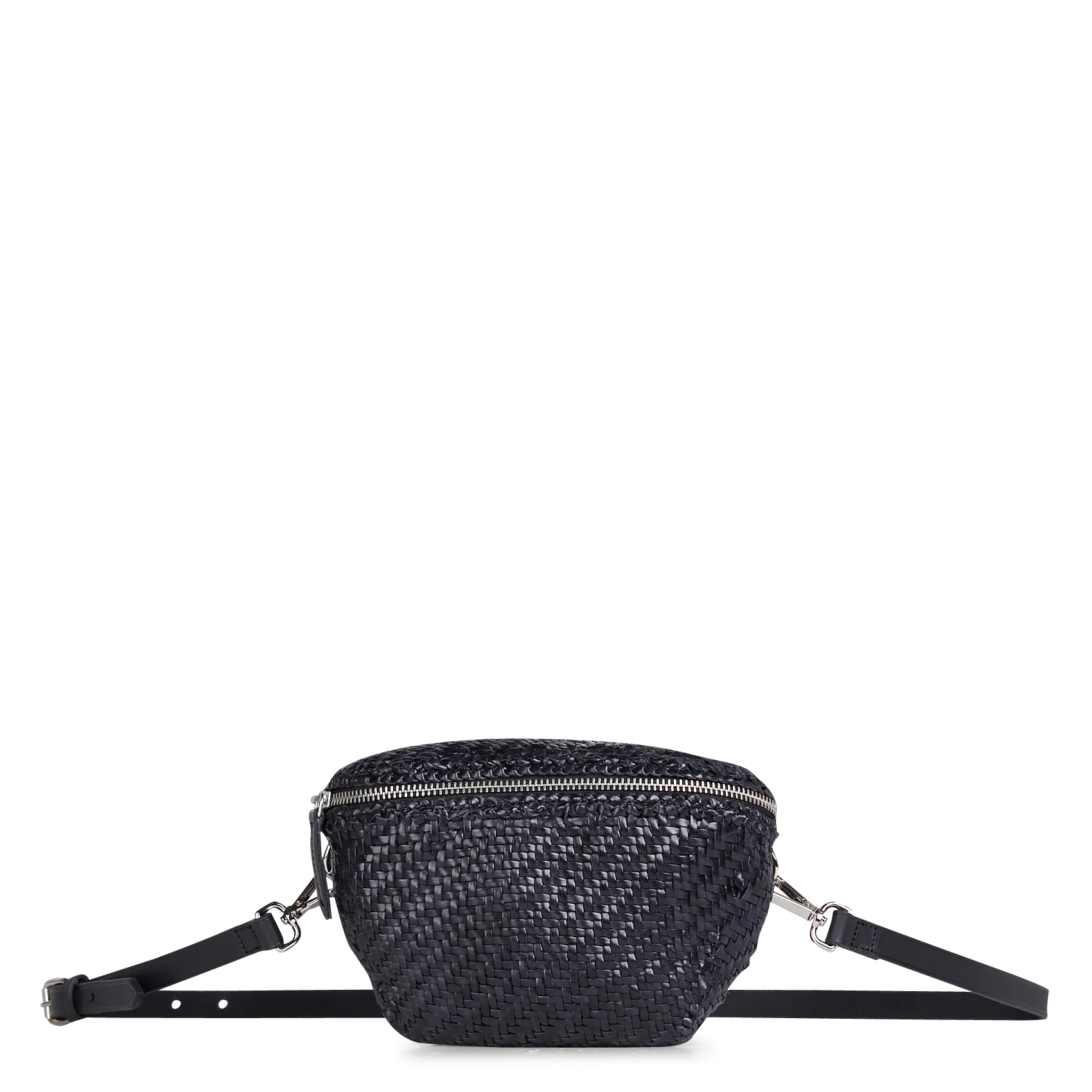 Sac banane en cuir tressé Noir CLO BANANE SMALL