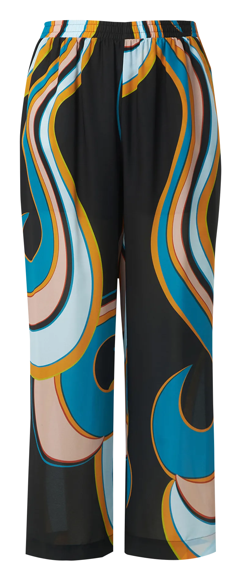 Pantalon droit à imprimé graphique Noir