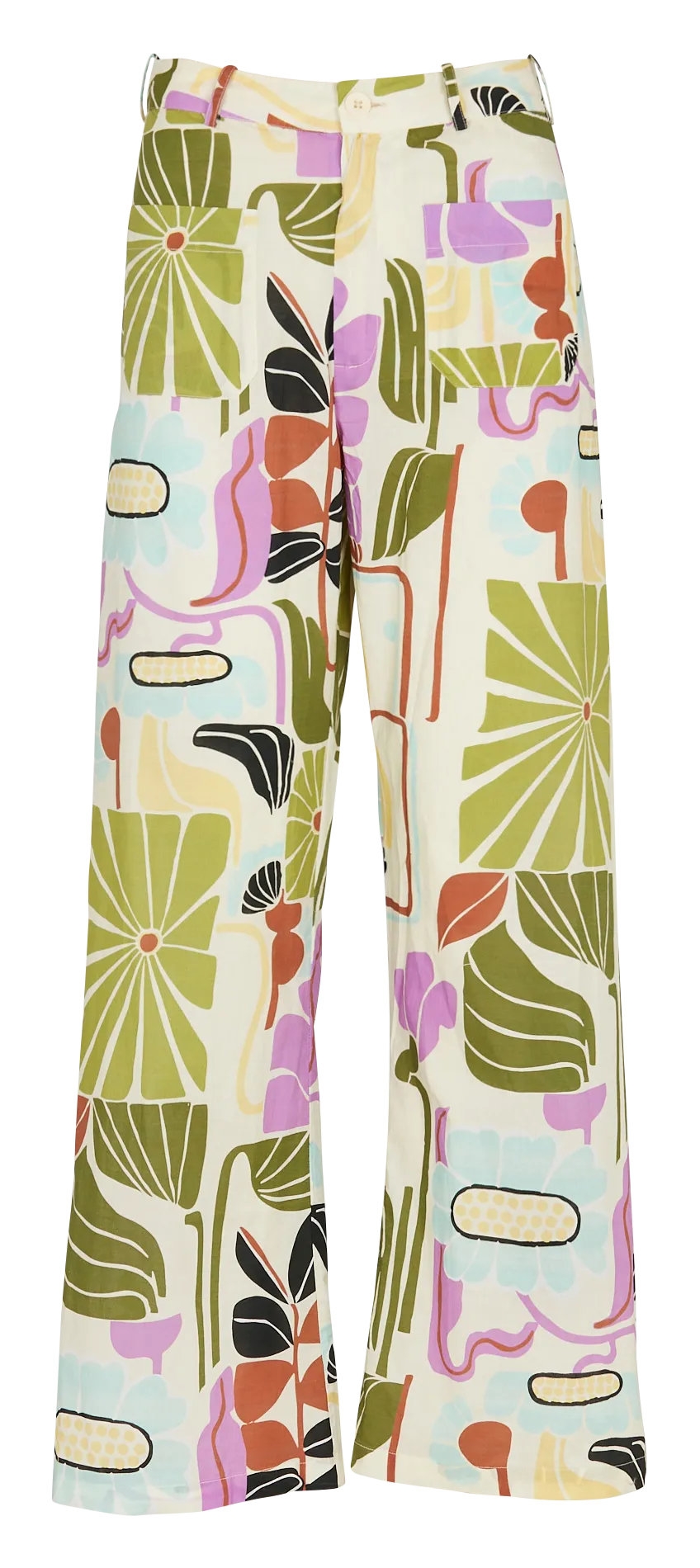 Pantalon droit en coton Multicolore MATEO
