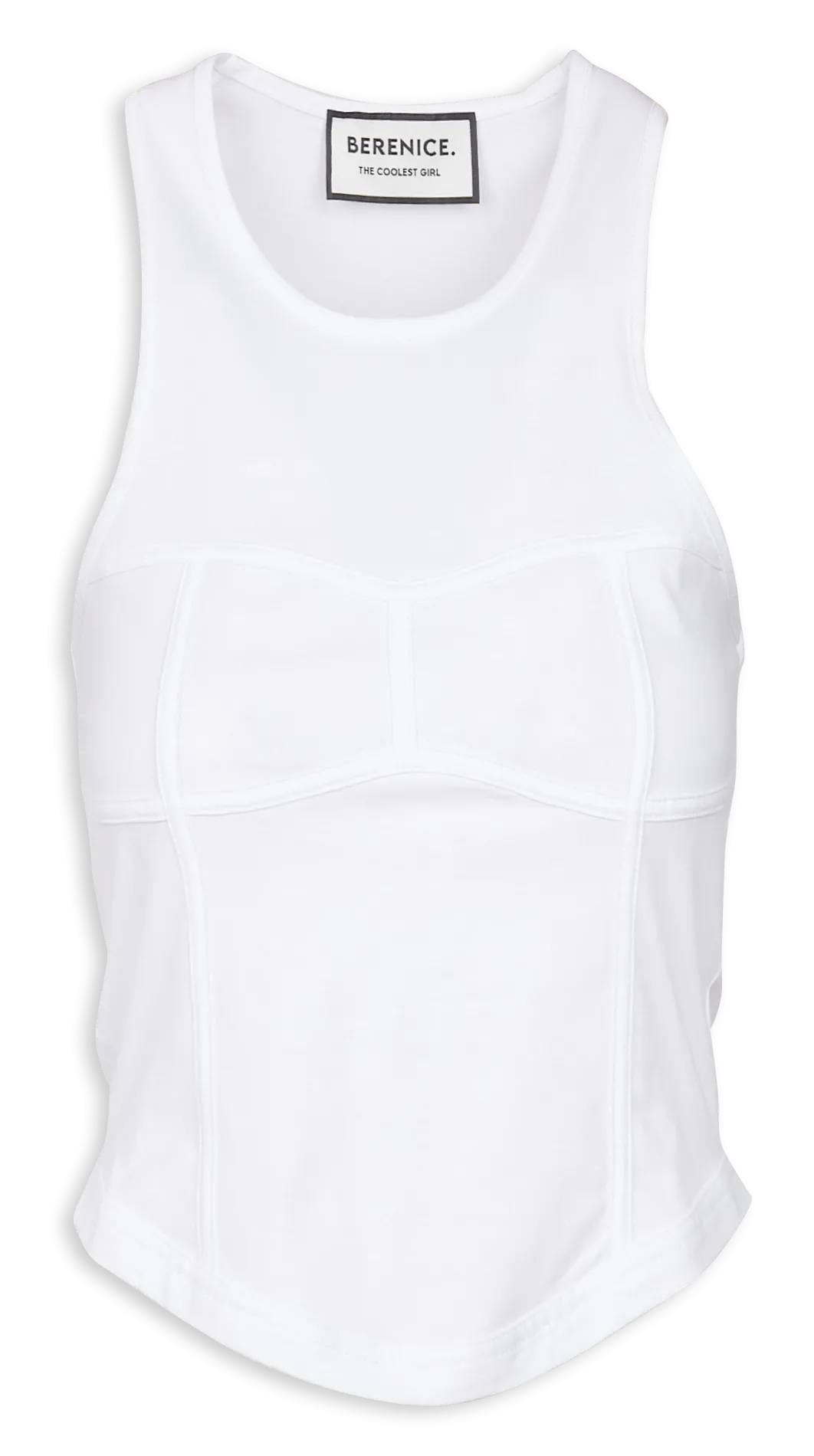 Débardeur droit col rond en coton Blanc ELOANE