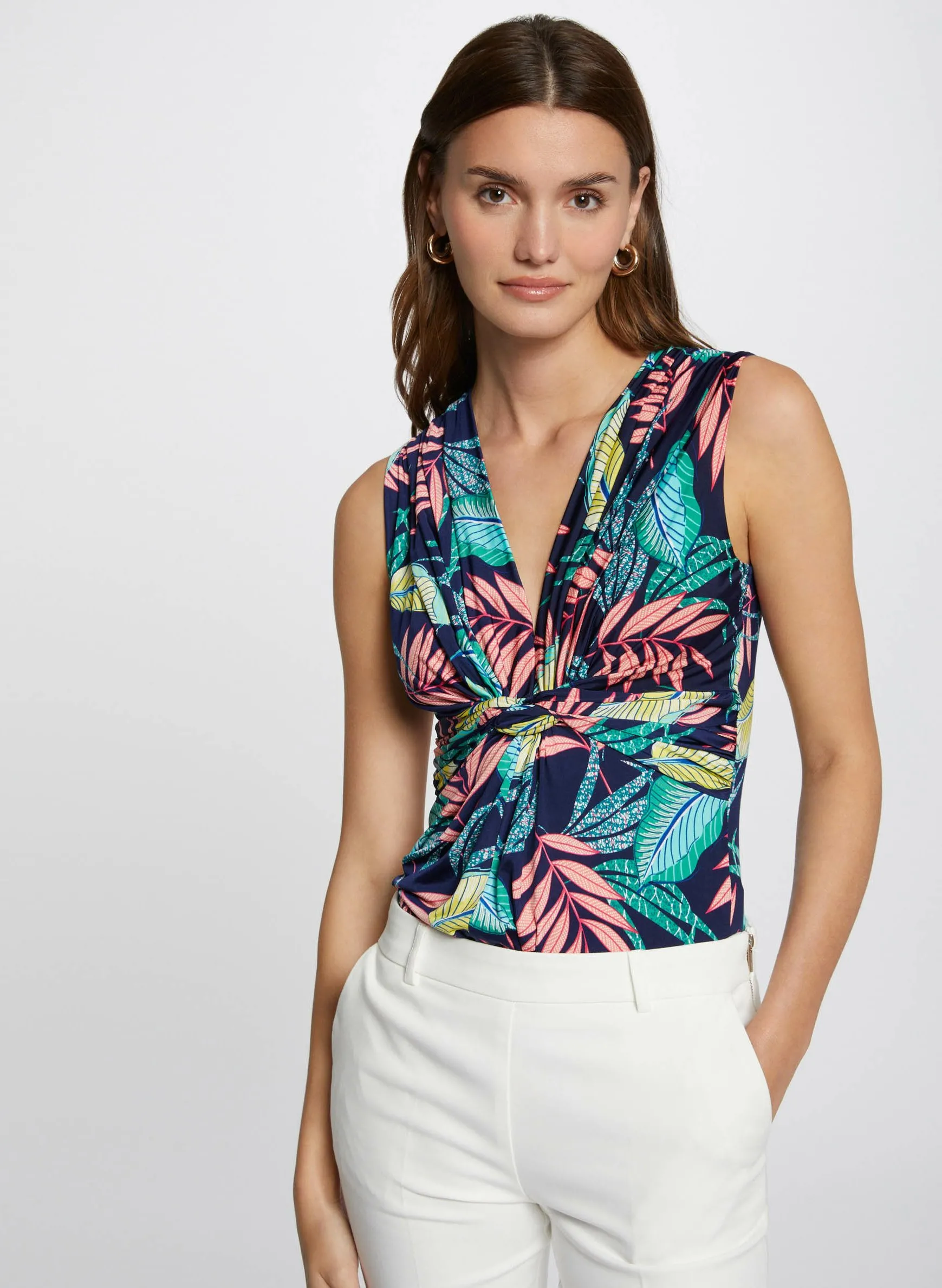 Top sans manche imprimé Multicolore 241-DENISA