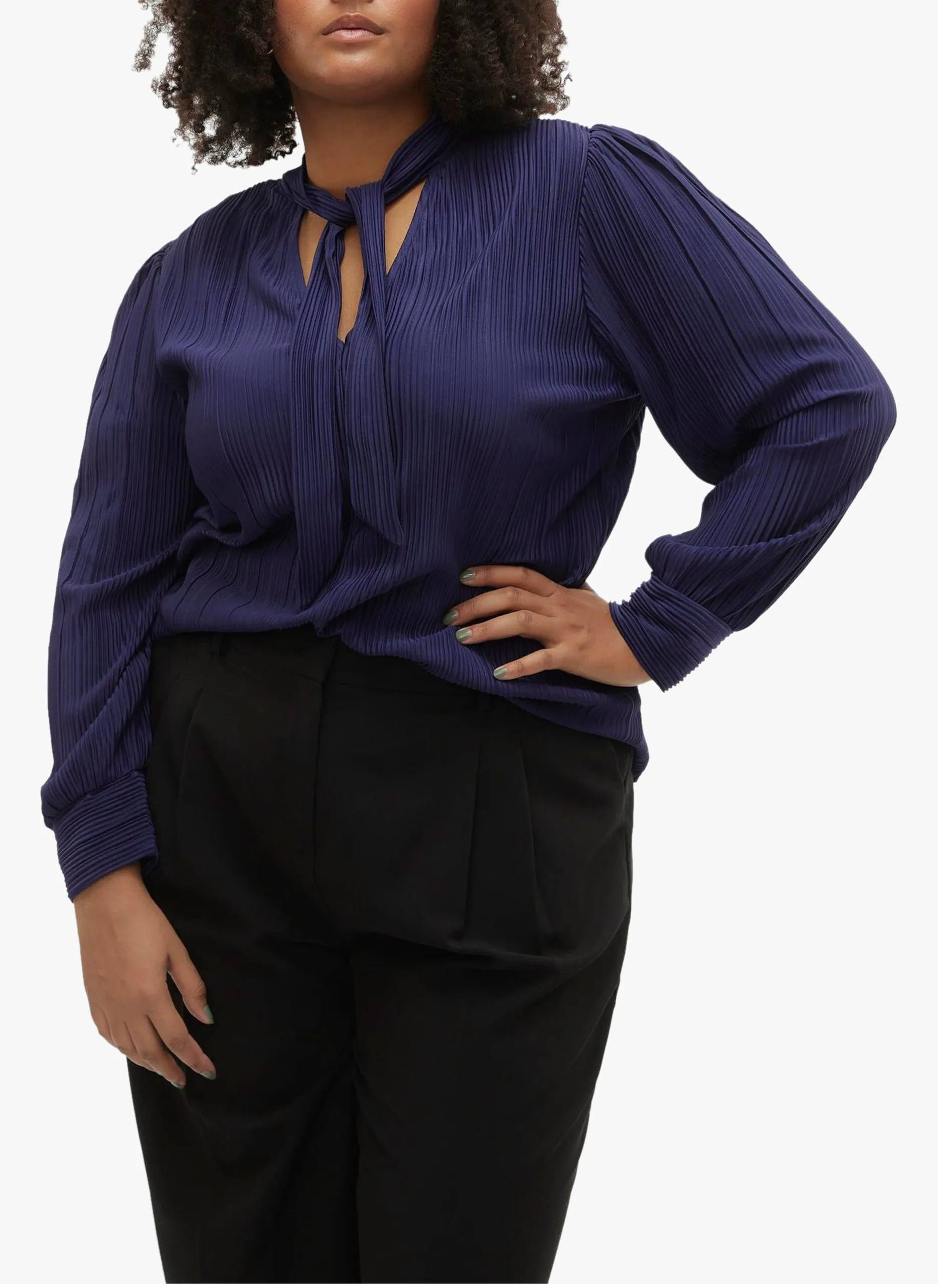 Top droit à col montant plissé Multicolore AURORA