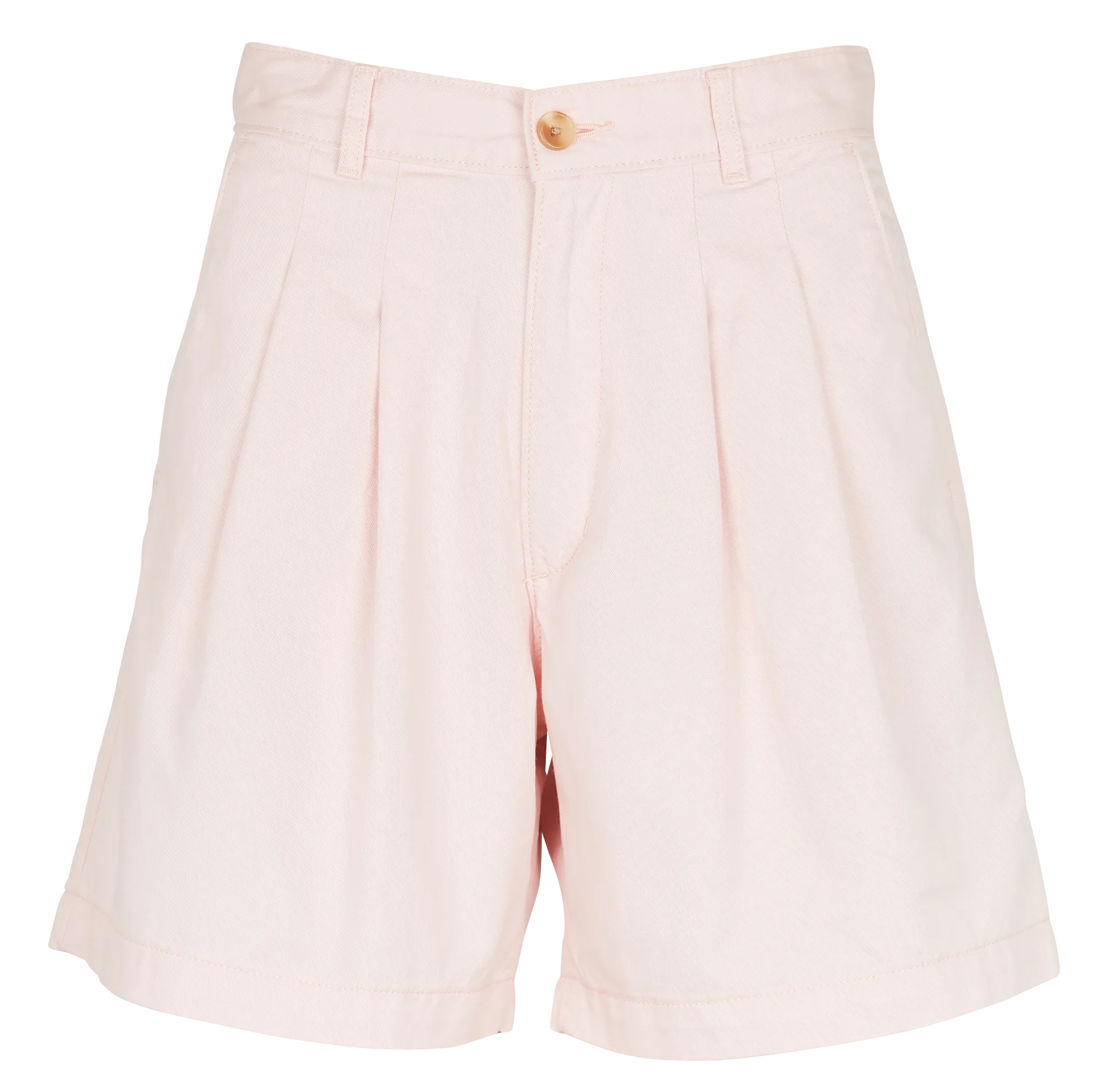 Short taille haute en denim coton mélangé Rouge