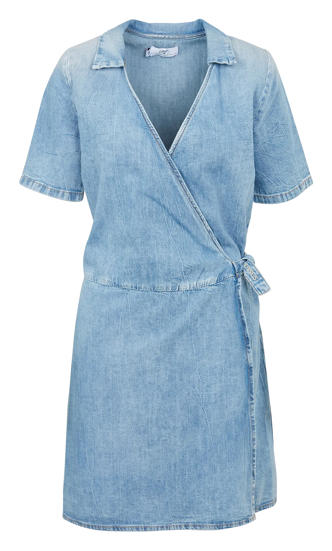 Robe droite col classique en coton Bleu FLOE