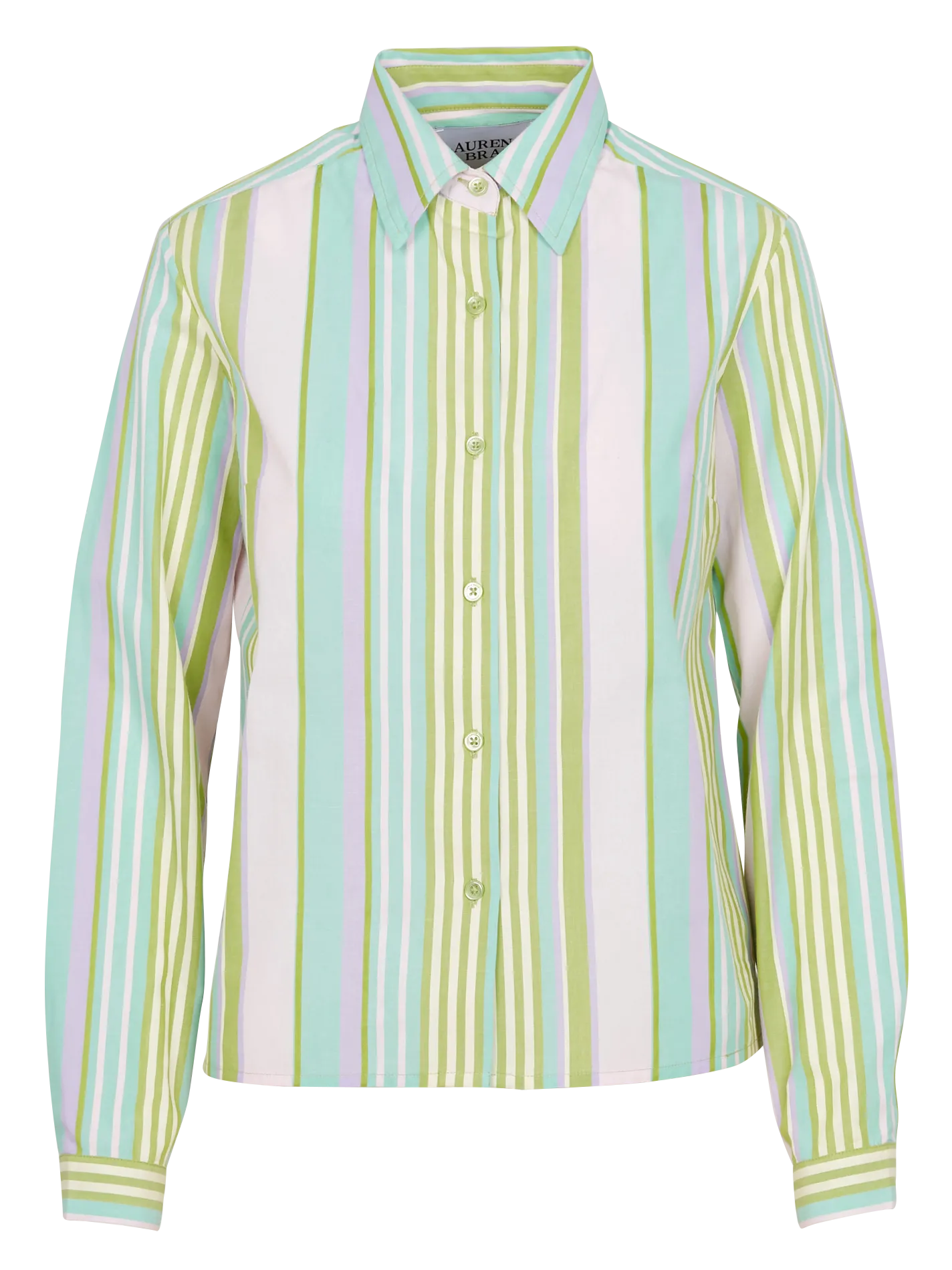 Chemise col classique rayée en coton Bleu MICK