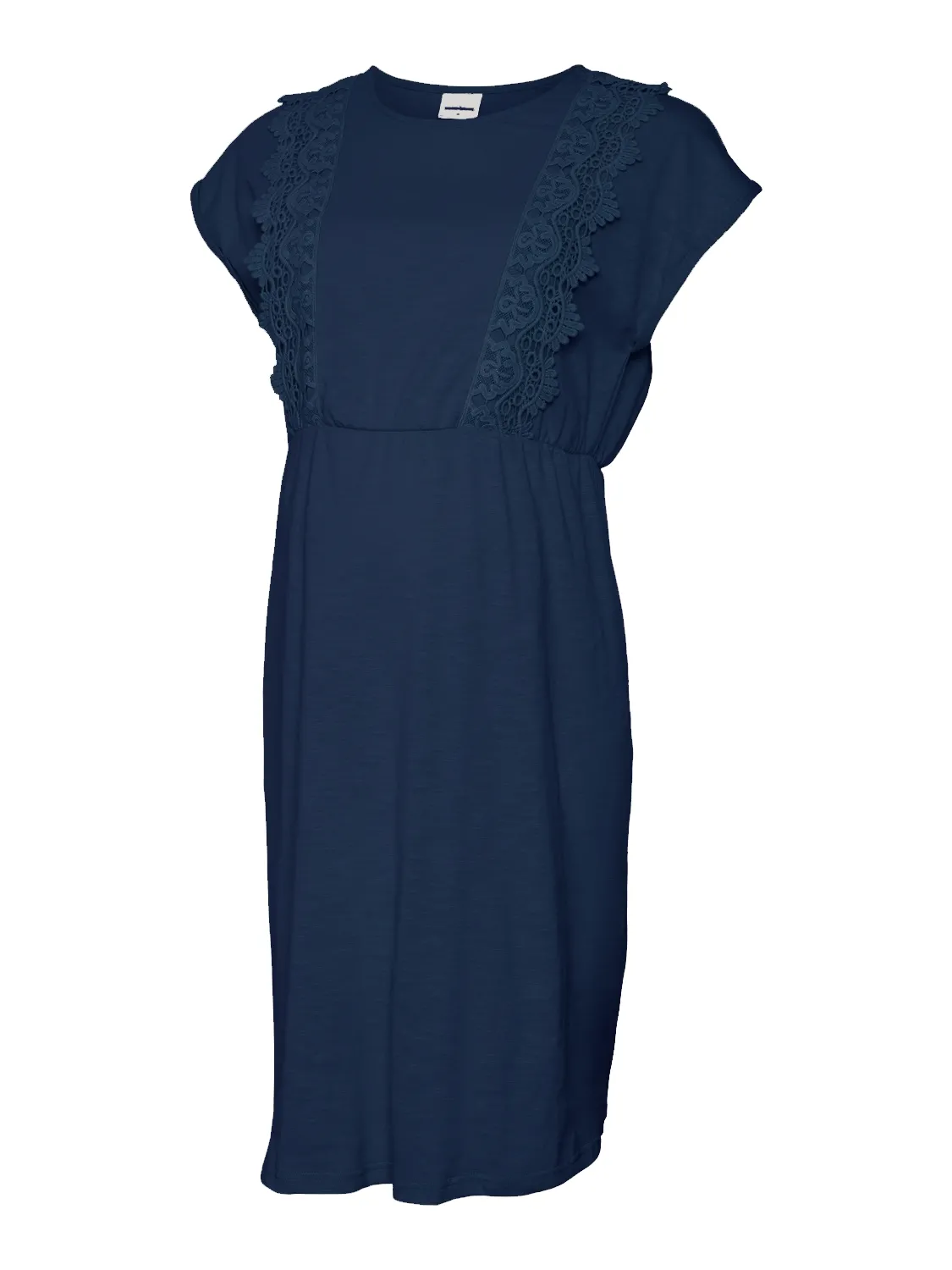 Robe courte col rond en coton mélangé Bleu ALISA