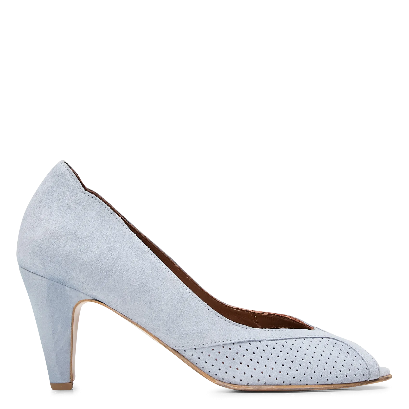 Sandales à talon en cuir velours Bleu ALANIA