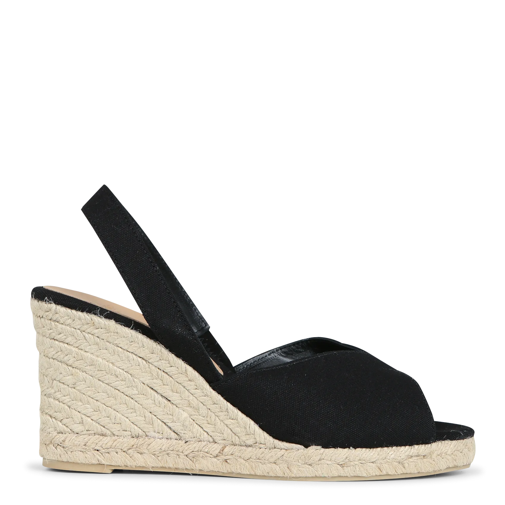 Sandales compensées en coton Noir BRISA