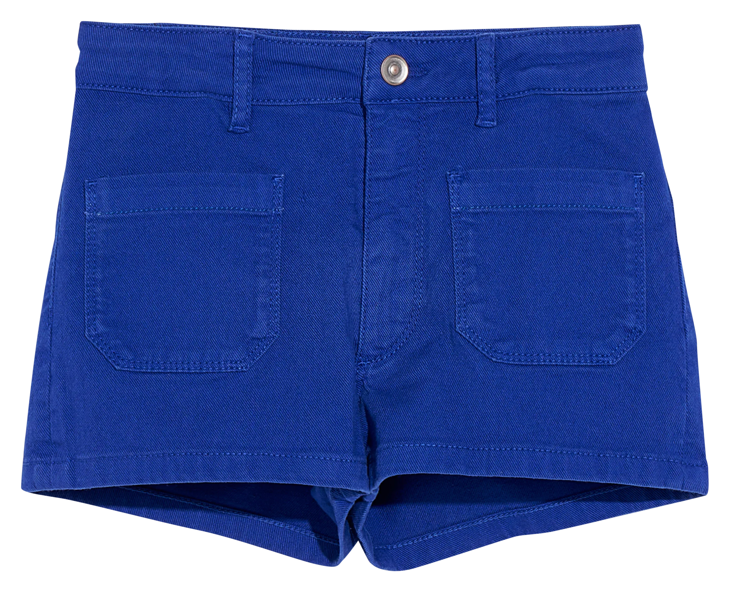 Short droit en coton mélangé Bleu PREPPY