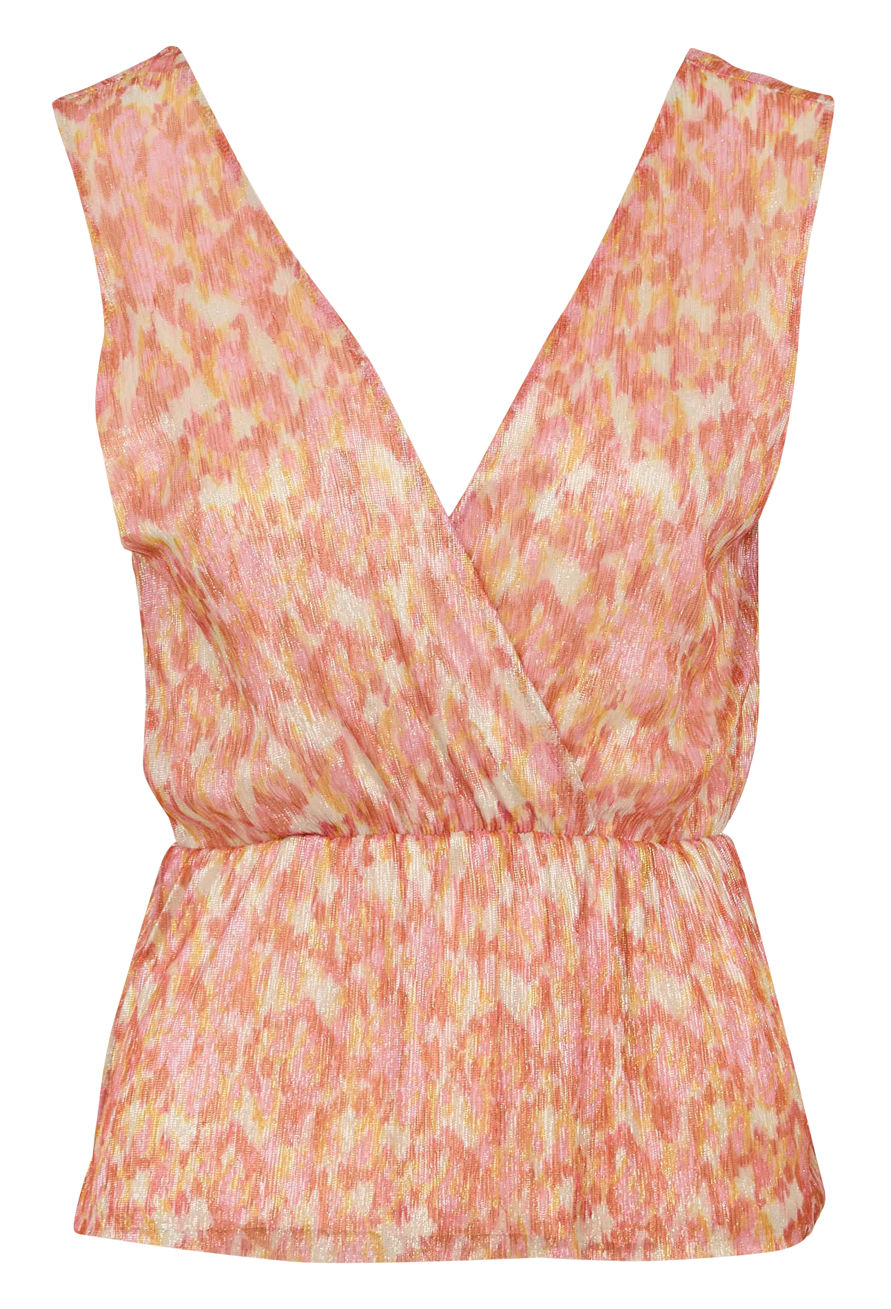 Top col V métallisé Orange 241T-TASTRID